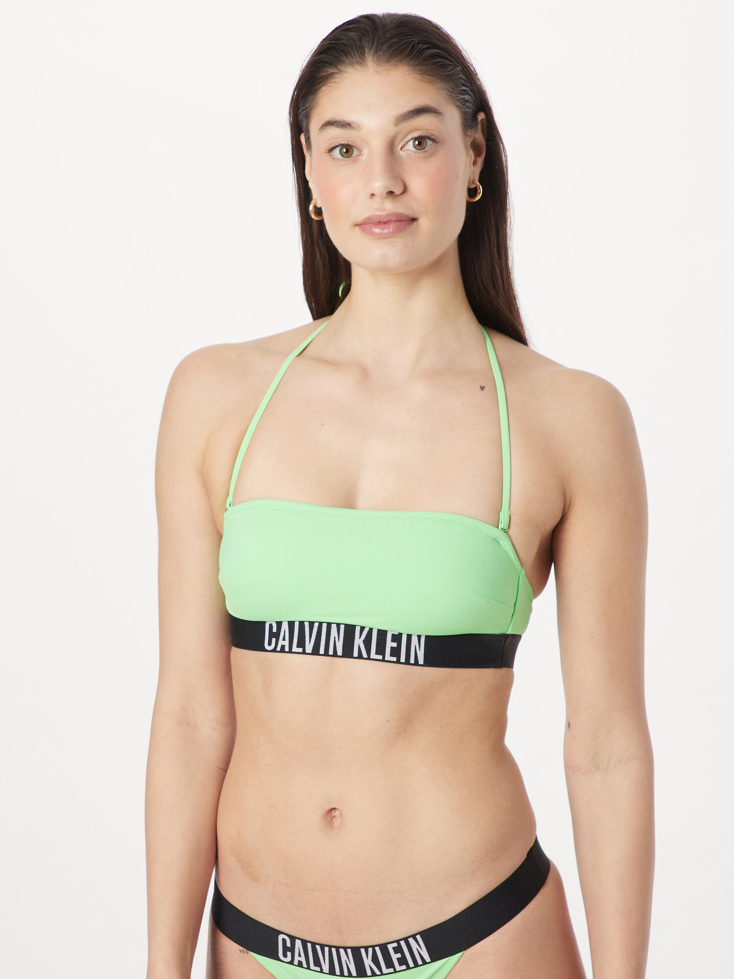 Calvin Klein Swimwear Bikini zgornji del jabolko / črna / bela - Pepit.si