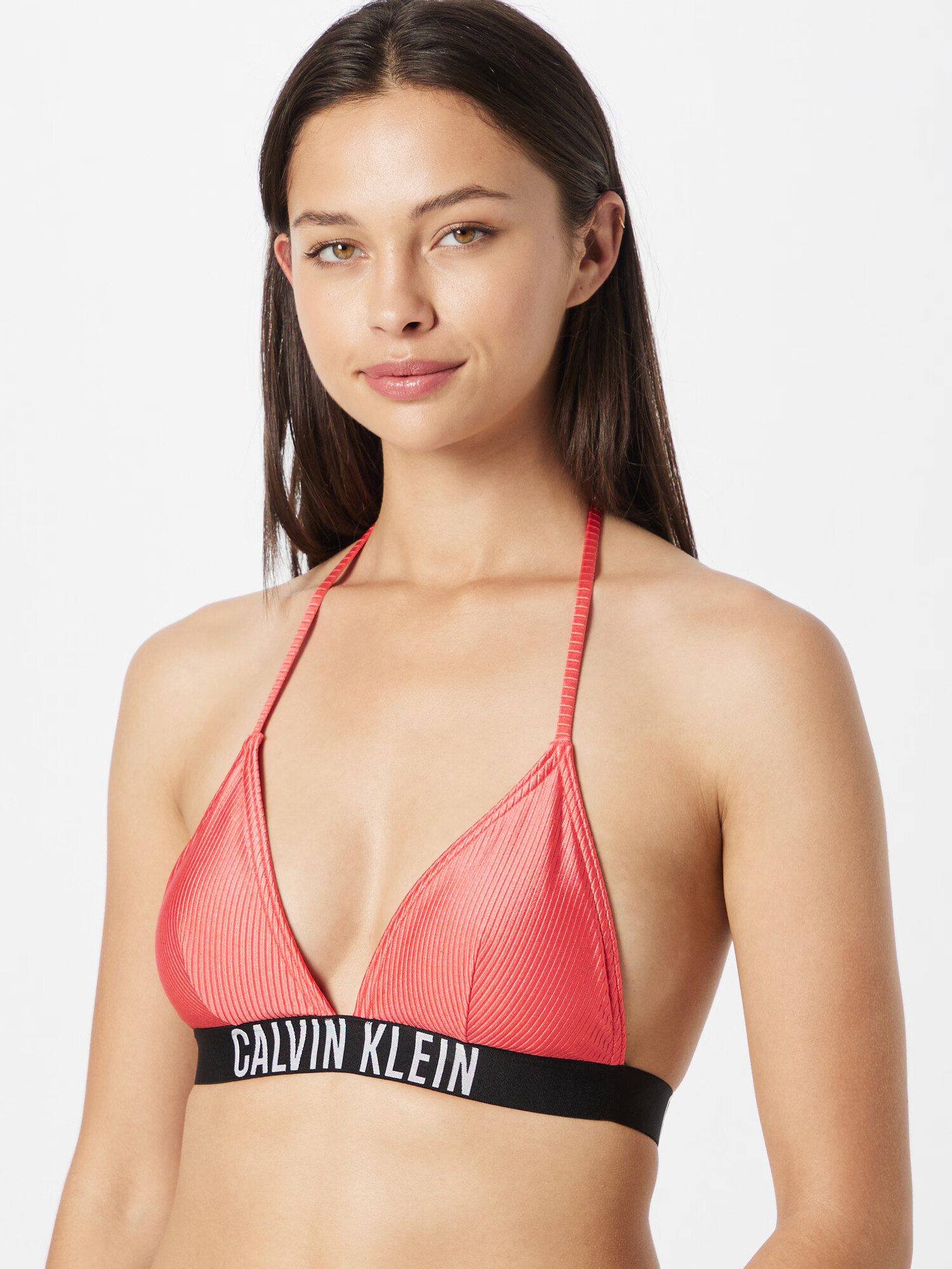 Calvin Klein Swimwear Bikini zgornji del losos / črna / bela - Pepit.si