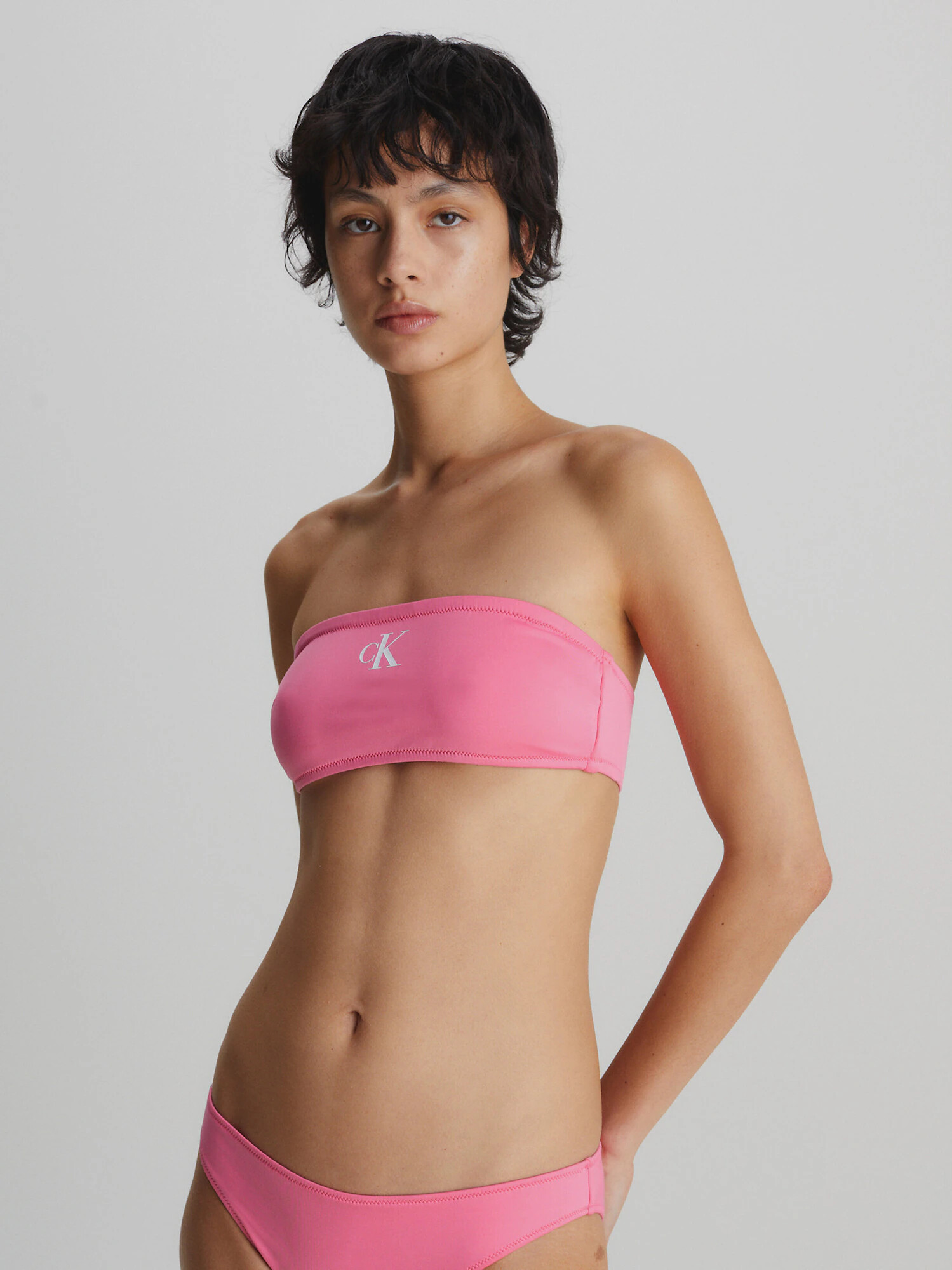 Calvin Klein Swimwear Bikini zgornji del siva / roza - Pepit.si