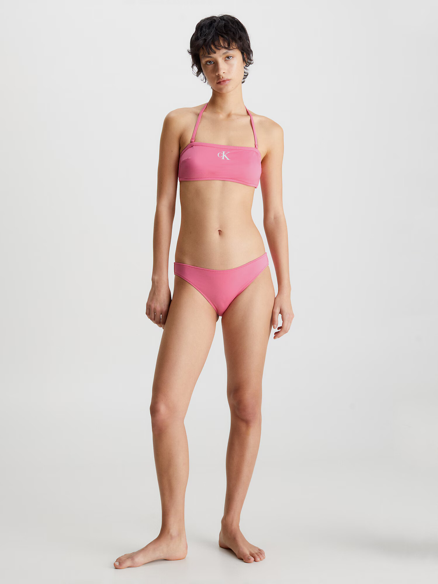 Calvin Klein Swimwear Bikini zgornji del siva / roza - Pepit.si