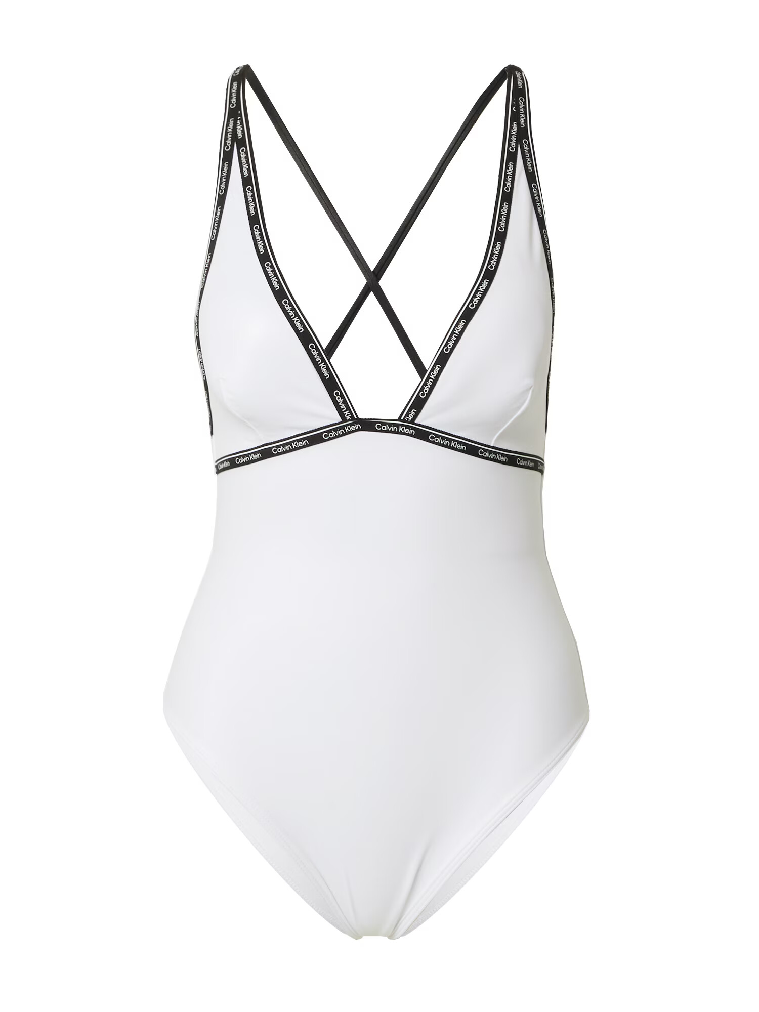 Calvin Klein Swimwear Enodelne kopalke črna / bela - Pepit.si