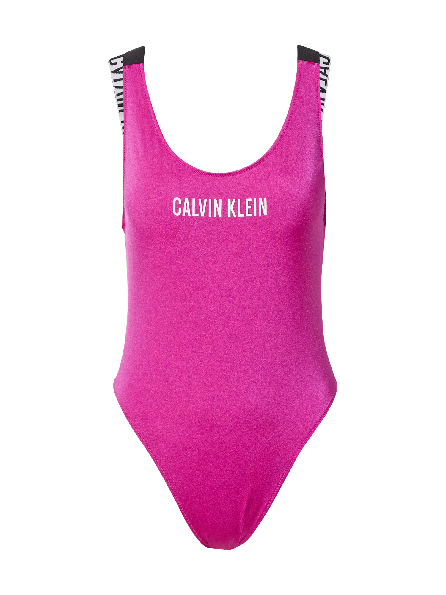 Calvin Klein Swimwear Enodelne kopalke fuksija / črna / bela - Pepit.si