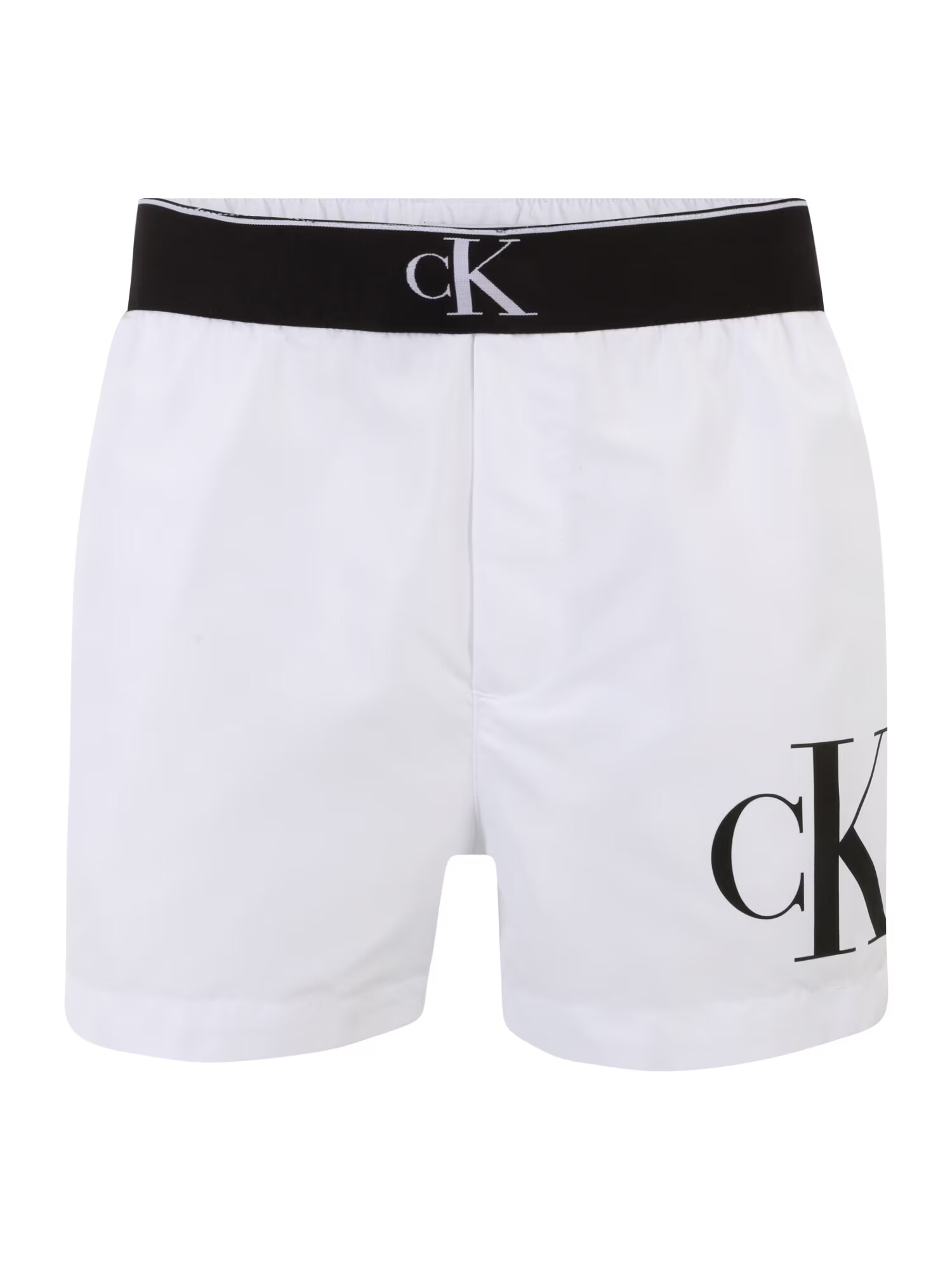 Calvin Klein Swimwear Kratke kopalne hlače črna / bela - Pepit.si