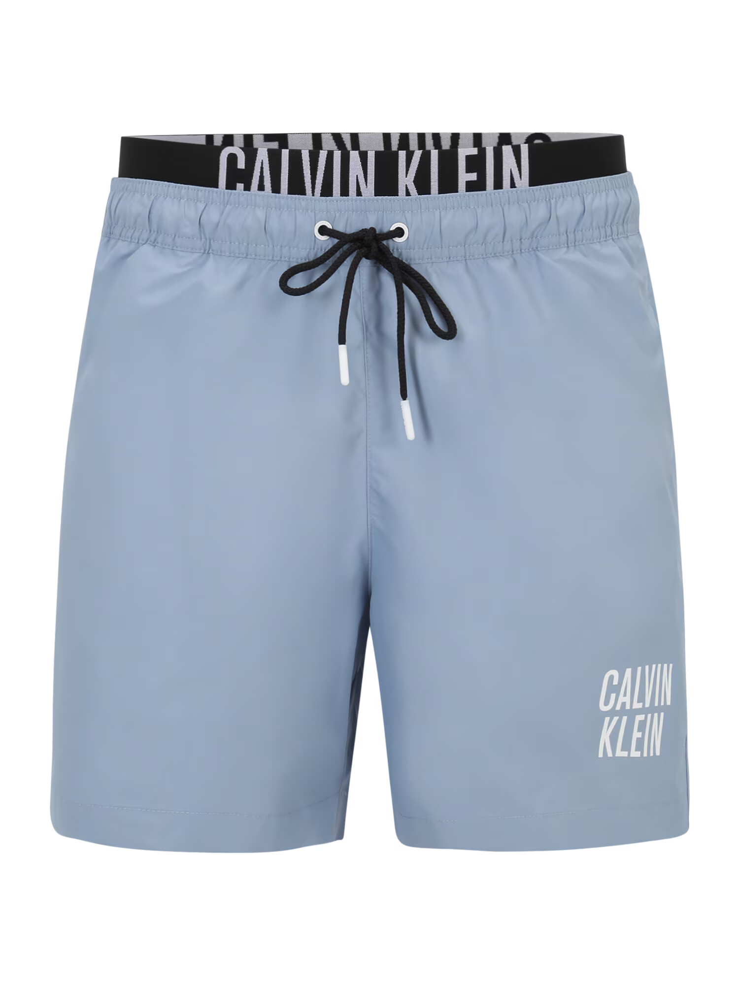 Calvin Klein Swimwear Kratke kopalne hlače svetlo modra / črna / bela - Pepit.si