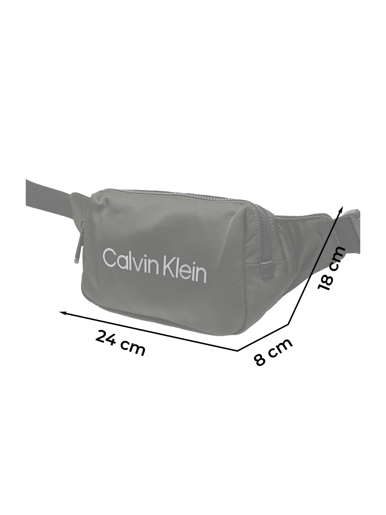 Calvin Klein Torbica za okrog pasu temno zelena / bela - Pepit.si