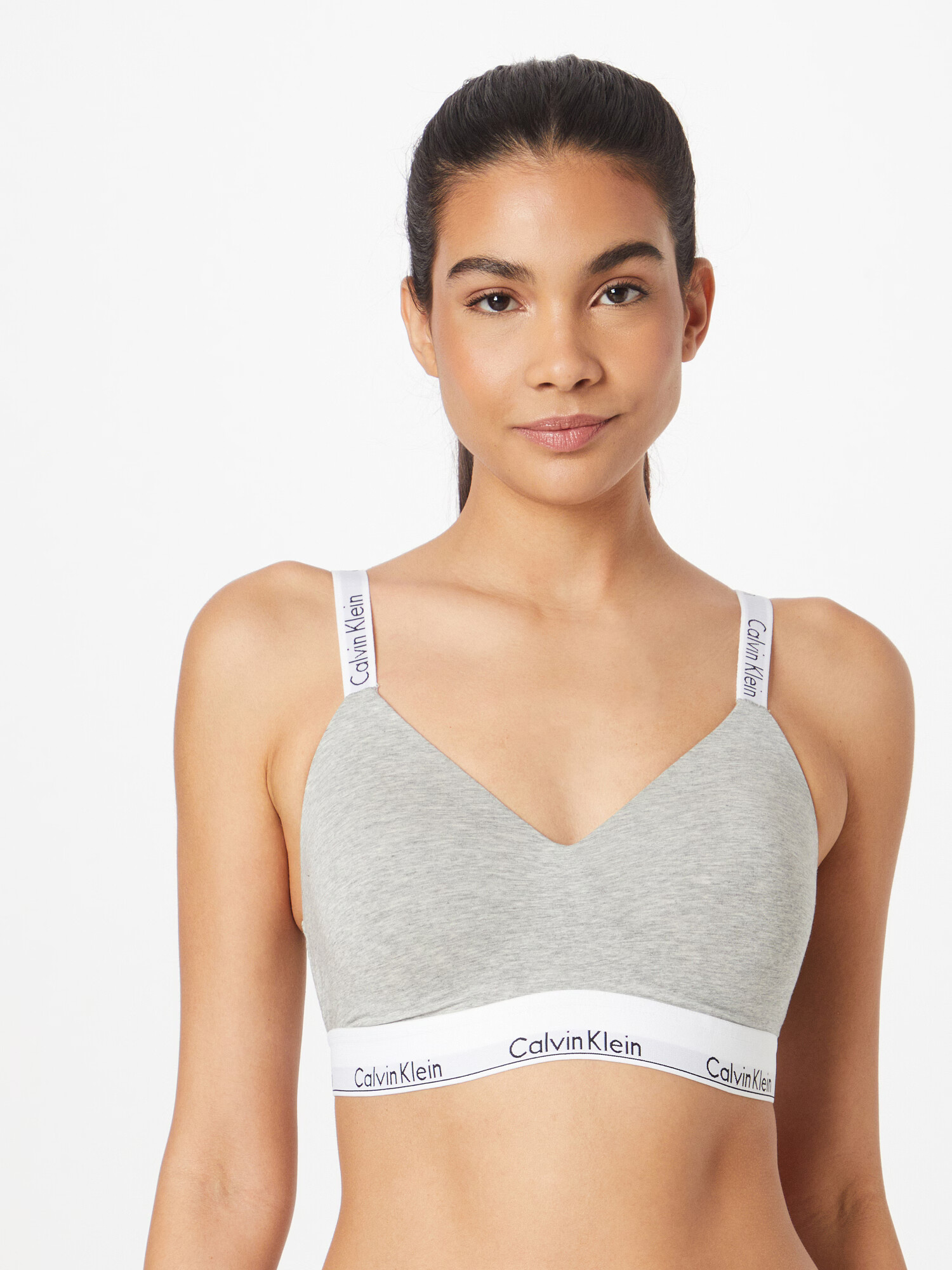 Calvin Klein Underwear Nedrček pegasto siva / črna / bela - Pepit.si