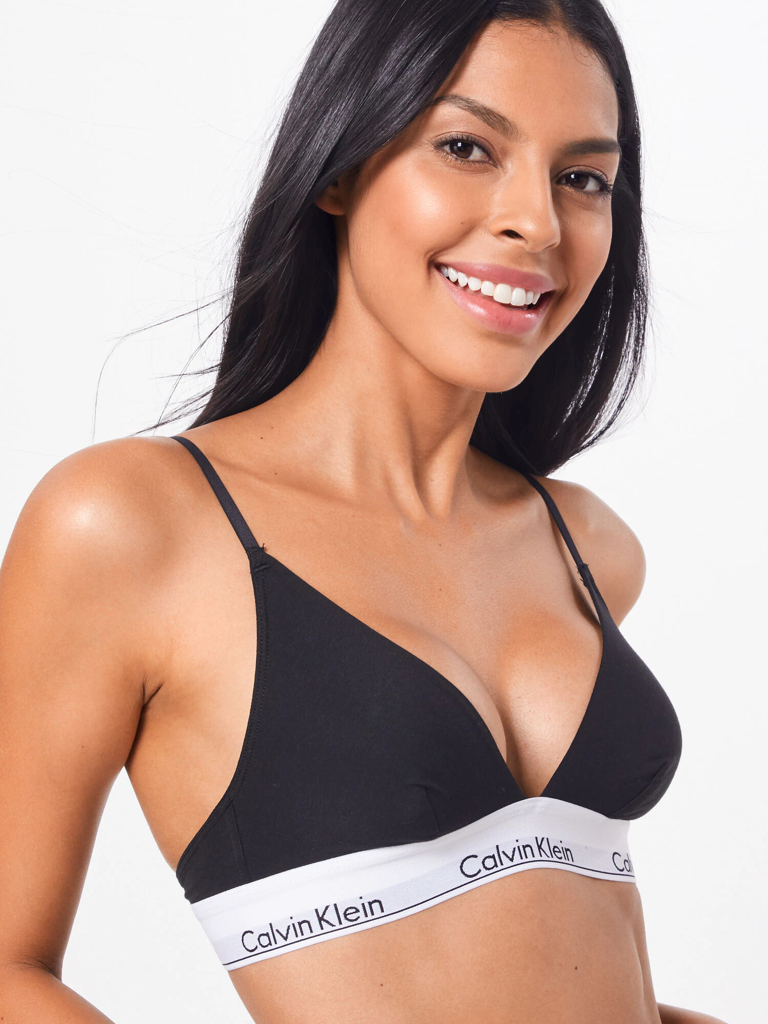 Calvin Klein Underwear Nedrček črna / bela - Pepit.si