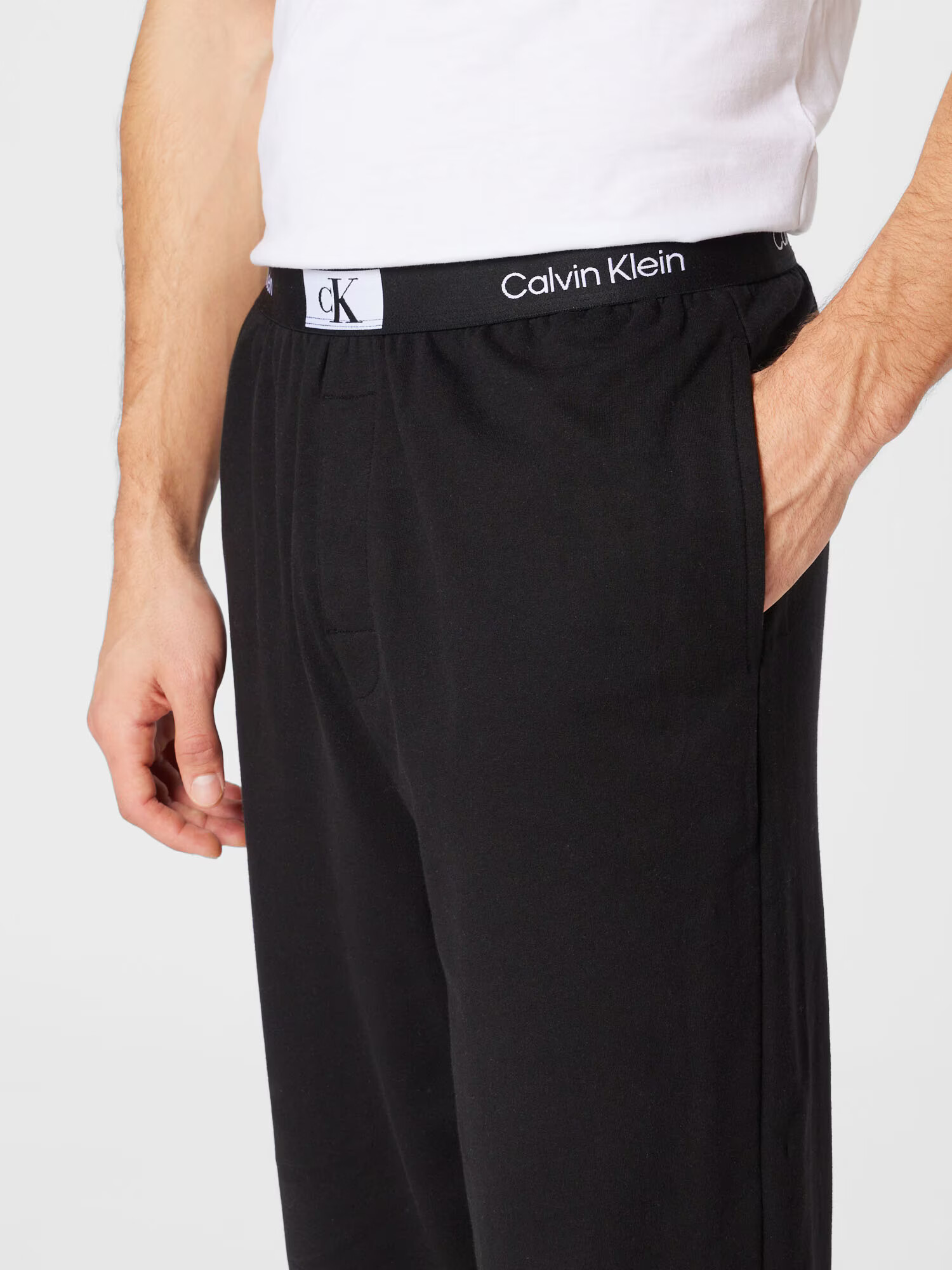 Calvin Klein Underwear Spodnji del pižame črna / bela - Pepit.si