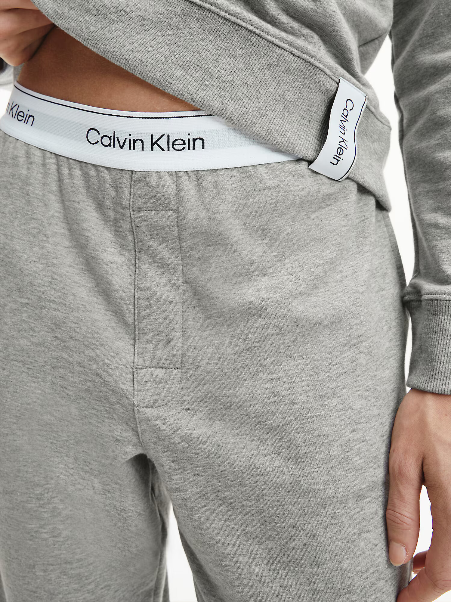 Calvin Klein Underwear Spodnji del pižame siva / bela - Pepit.si