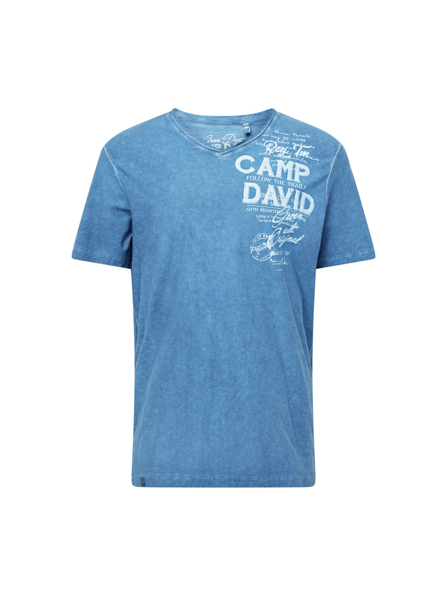 CAMP DAVID Majica moder denim / bela - Pepit.si