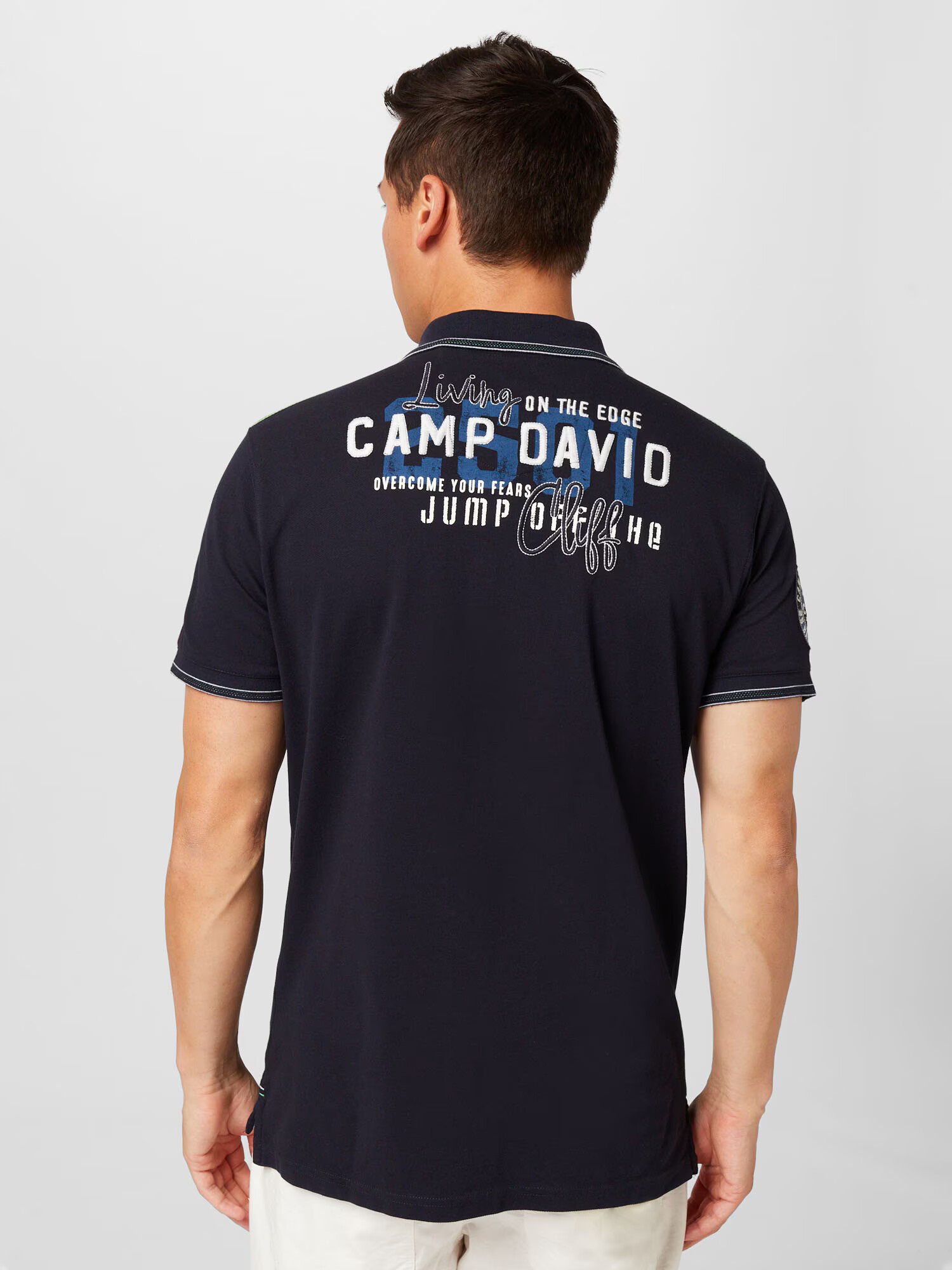 CAMP DAVID Majica modra / temno modra / bela - Pepit.si