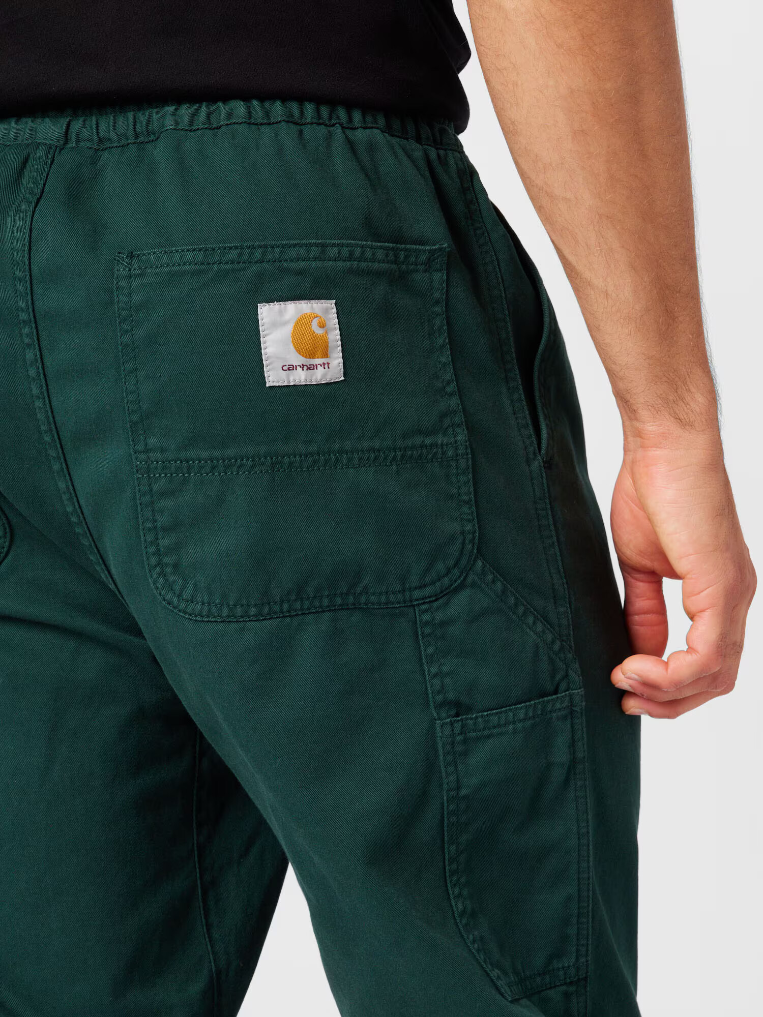 Carhartt WIP Hlače 'Flint' kari / temno zelena / črna / off-bela - Pepit.si