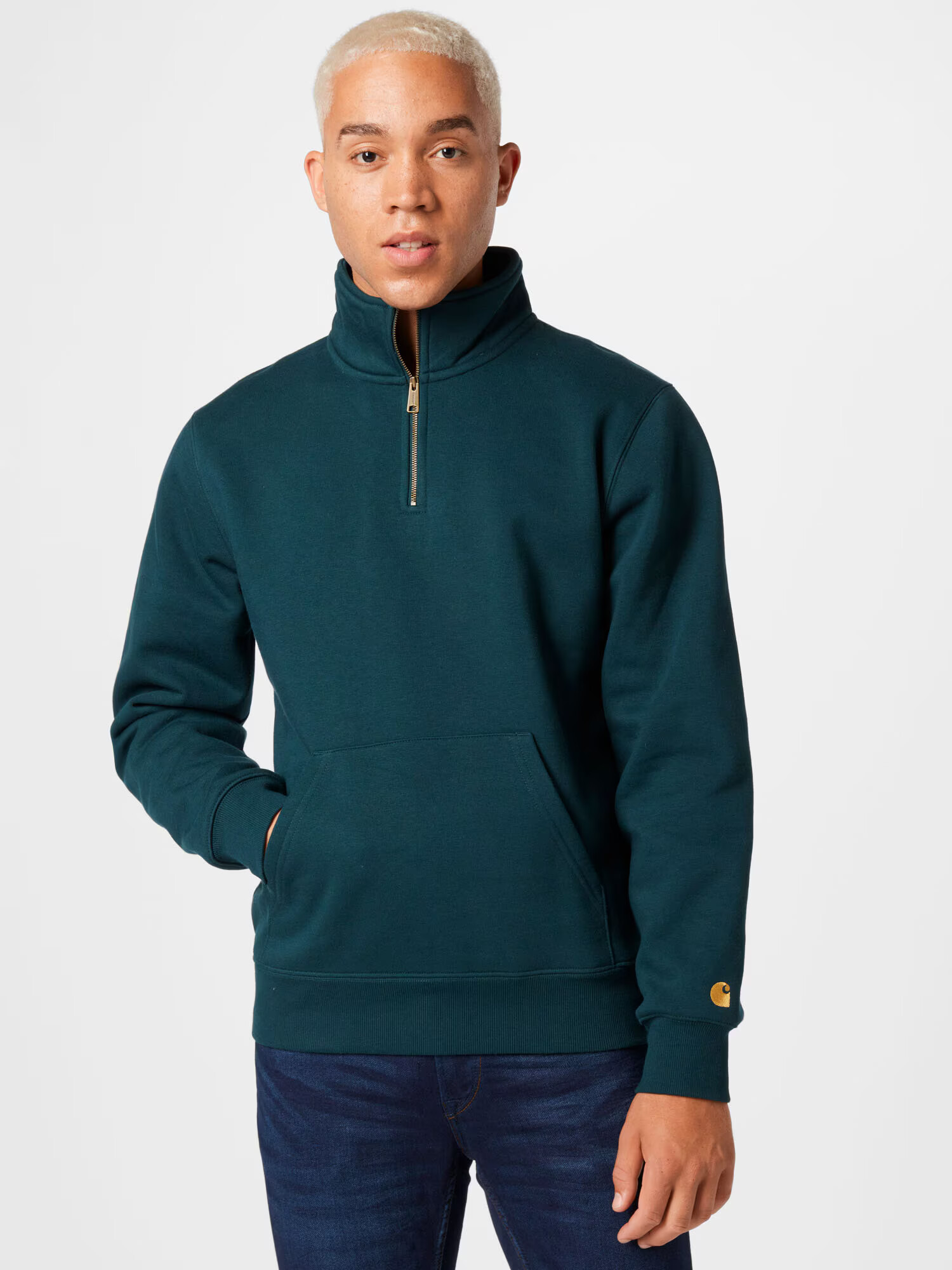 Carhartt WIP Majica 'Chase' petrol - Pepit.si