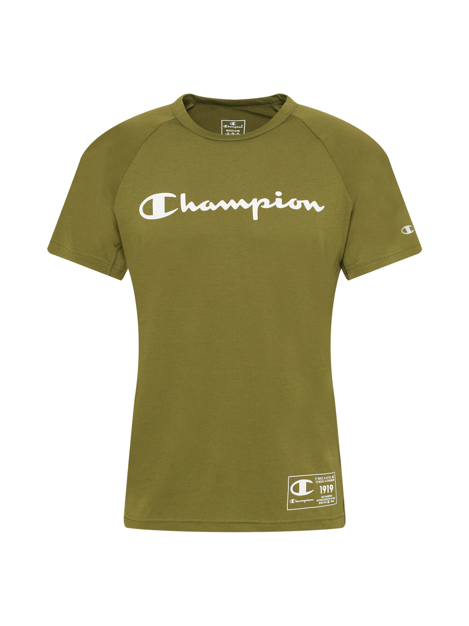 Champion Authentic Athletic Apparel Funkcionalna majica oliva / bela - Pepit.si