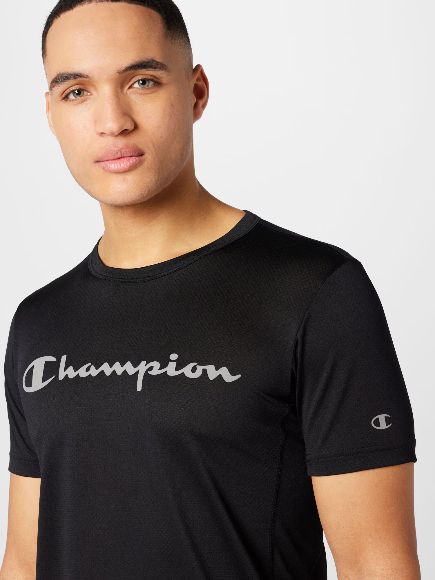 Champion Authentic Athletic Apparel Funkcionalna majica svetlo siva / črna - Pepit.si