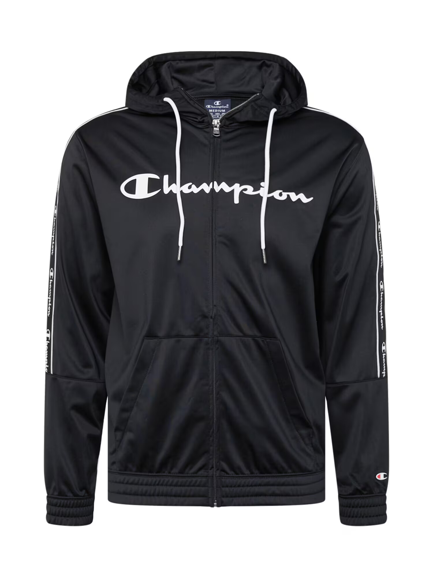 Champion Authentic Athletic Apparel Jopa na zadrgo črna / bela - Pepit.si