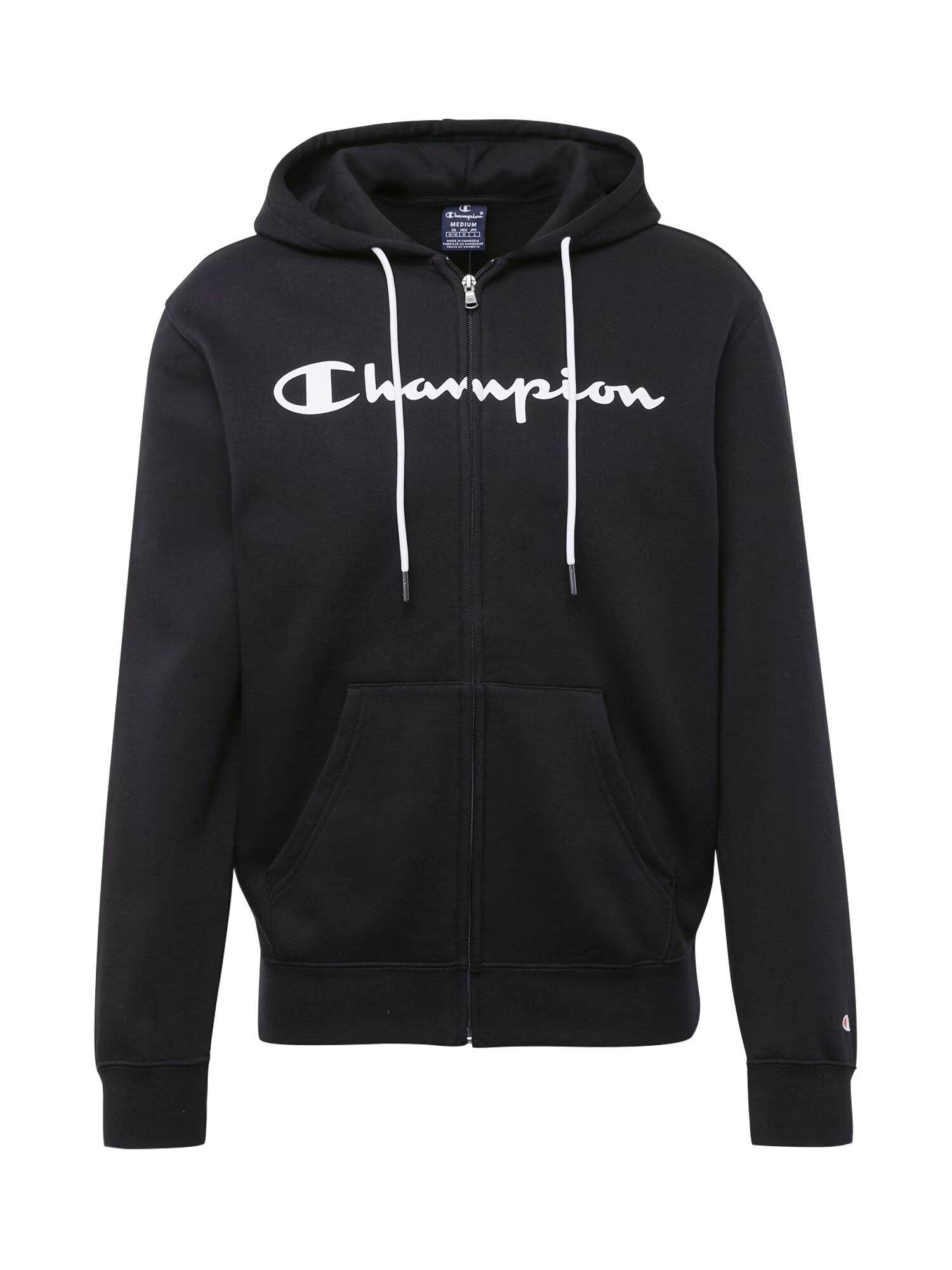 Champion Authentic Athletic Apparel Jopa na zadrgo črna / bela - Pepit.si