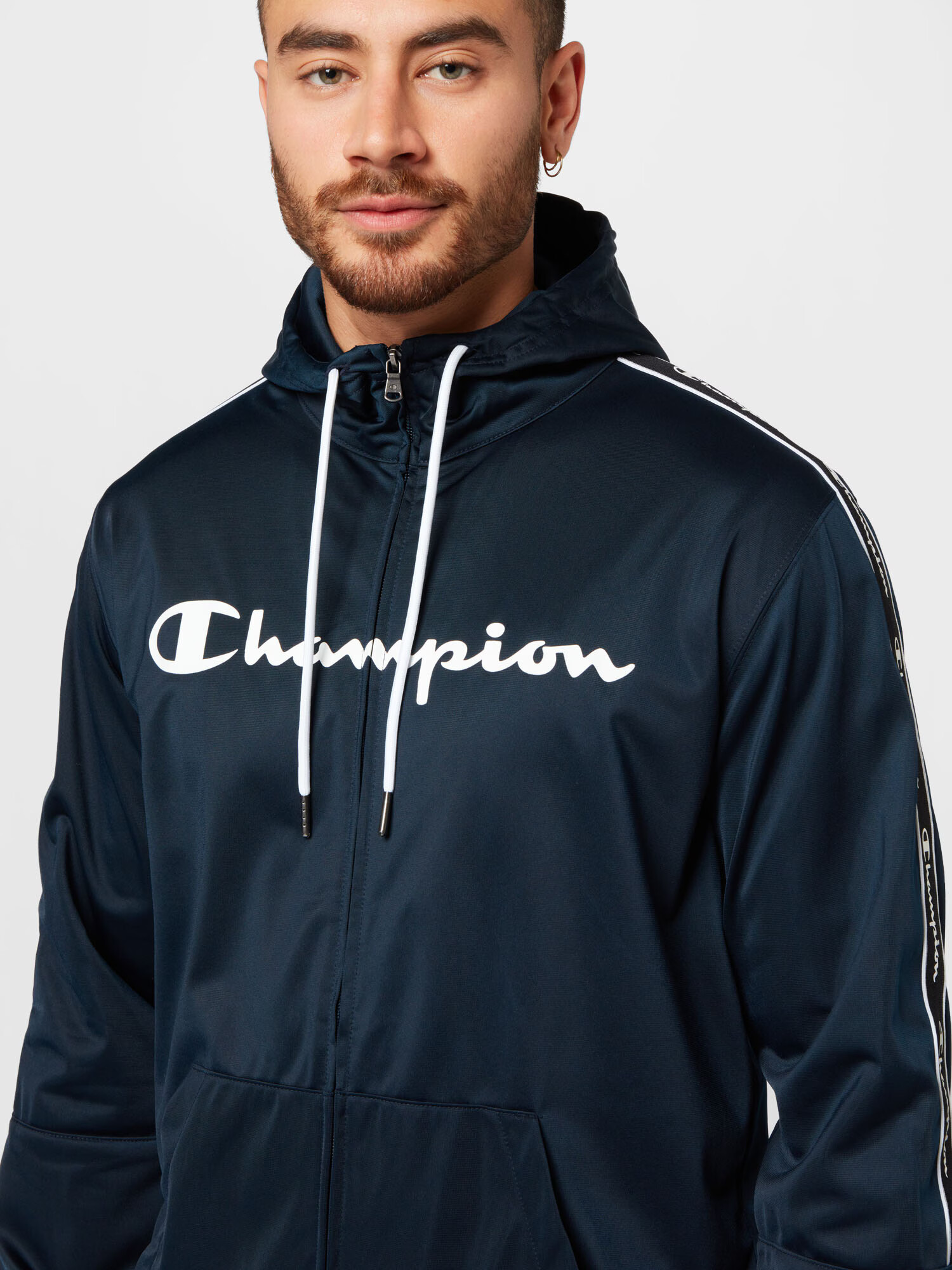 Champion Authentic Athletic Apparel Jopa na zadrgo mornarska / rdeča / črna / bela - Pepit.si