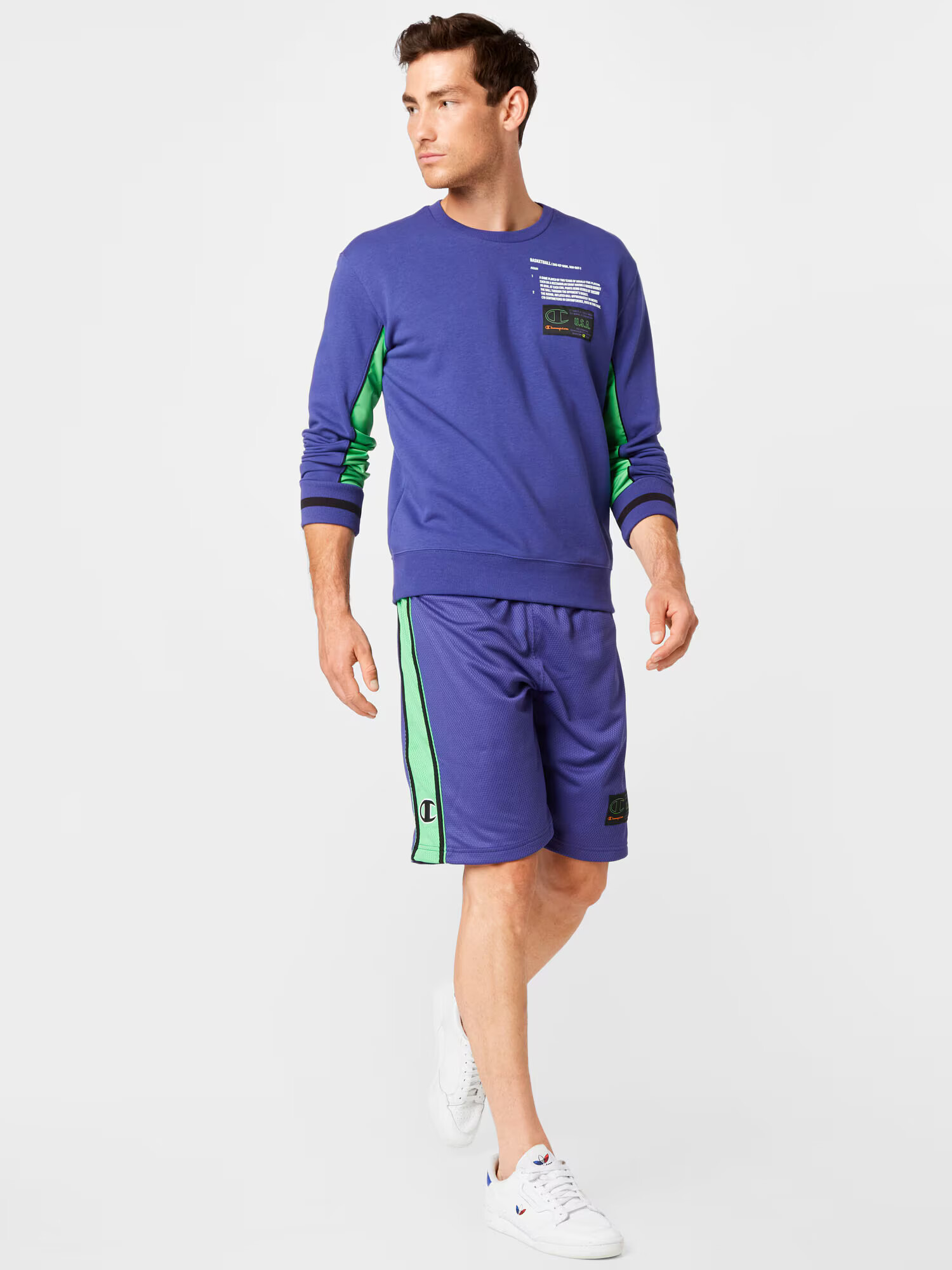 Champion Authentic Athletic Apparel Majica kraljevo modra / svetlo zelena / oranžna / črna / bela - Pepit.si