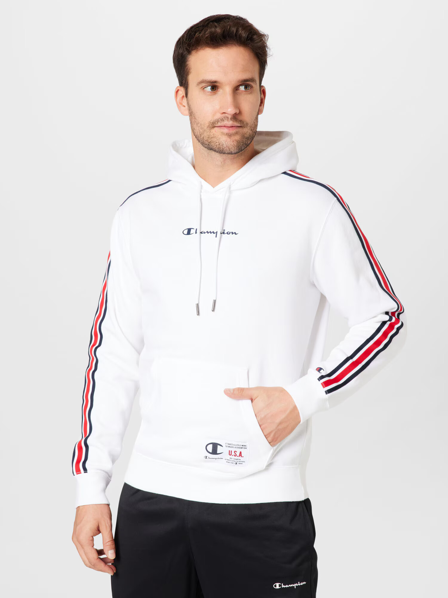 Champion Authentic Athletic Apparel Majica mornarska / rdeča / bela - Pepit.si