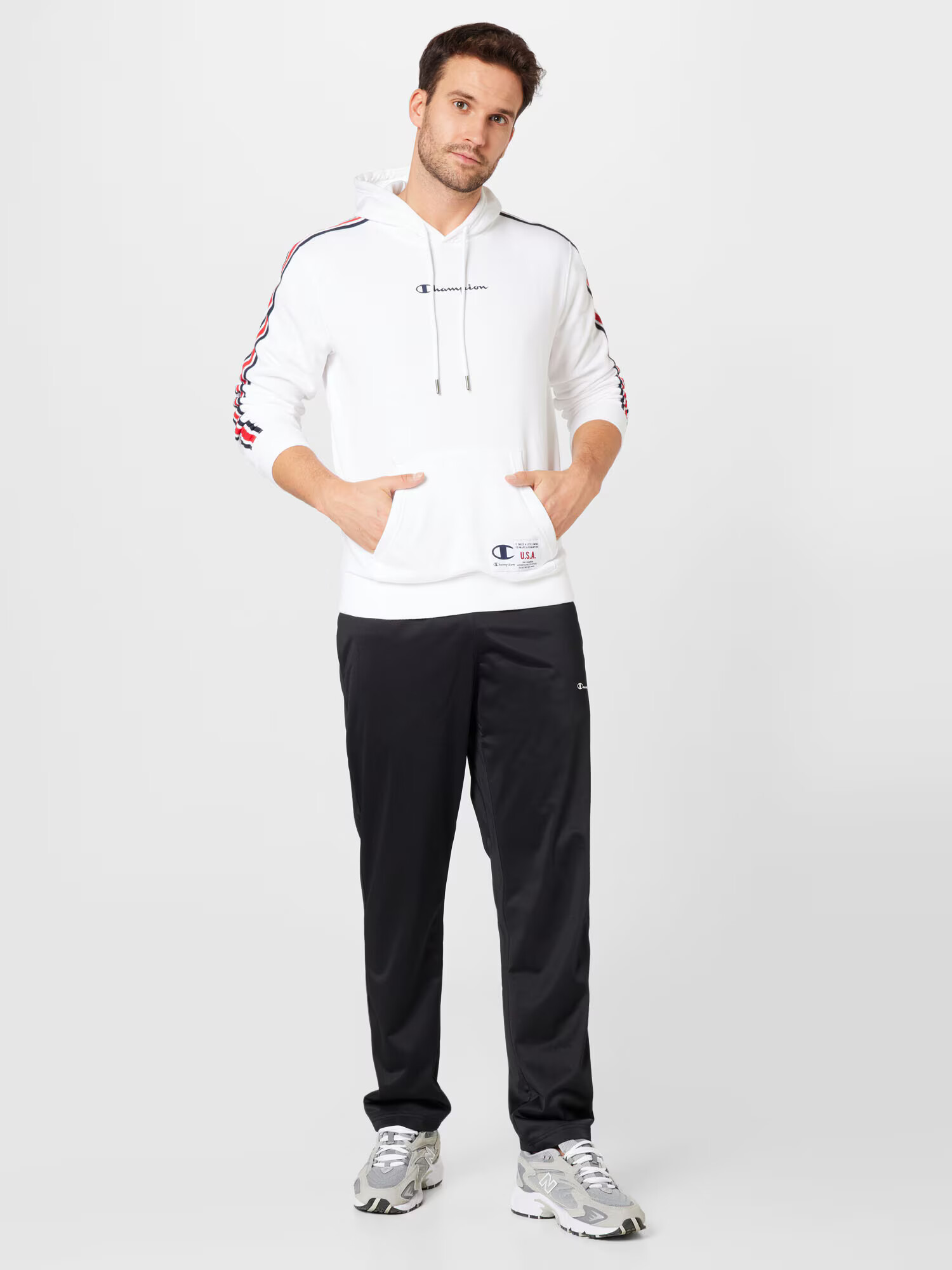 Champion Authentic Athletic Apparel Majica mornarska / rdeča / bela - Pepit.si