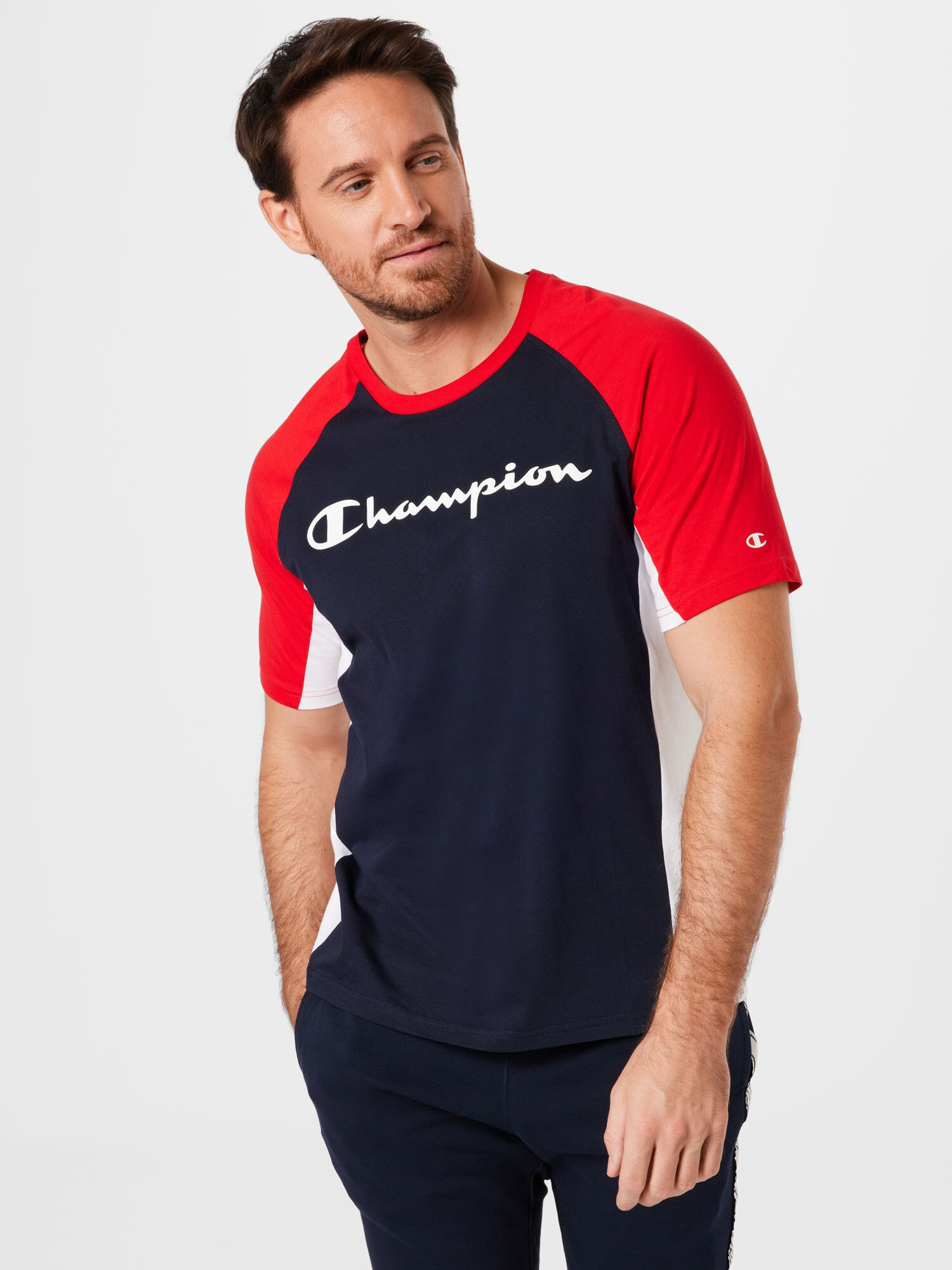 Champion Authentic Athletic Apparel Majica mornarska / rdeča / bela - Pepit.si