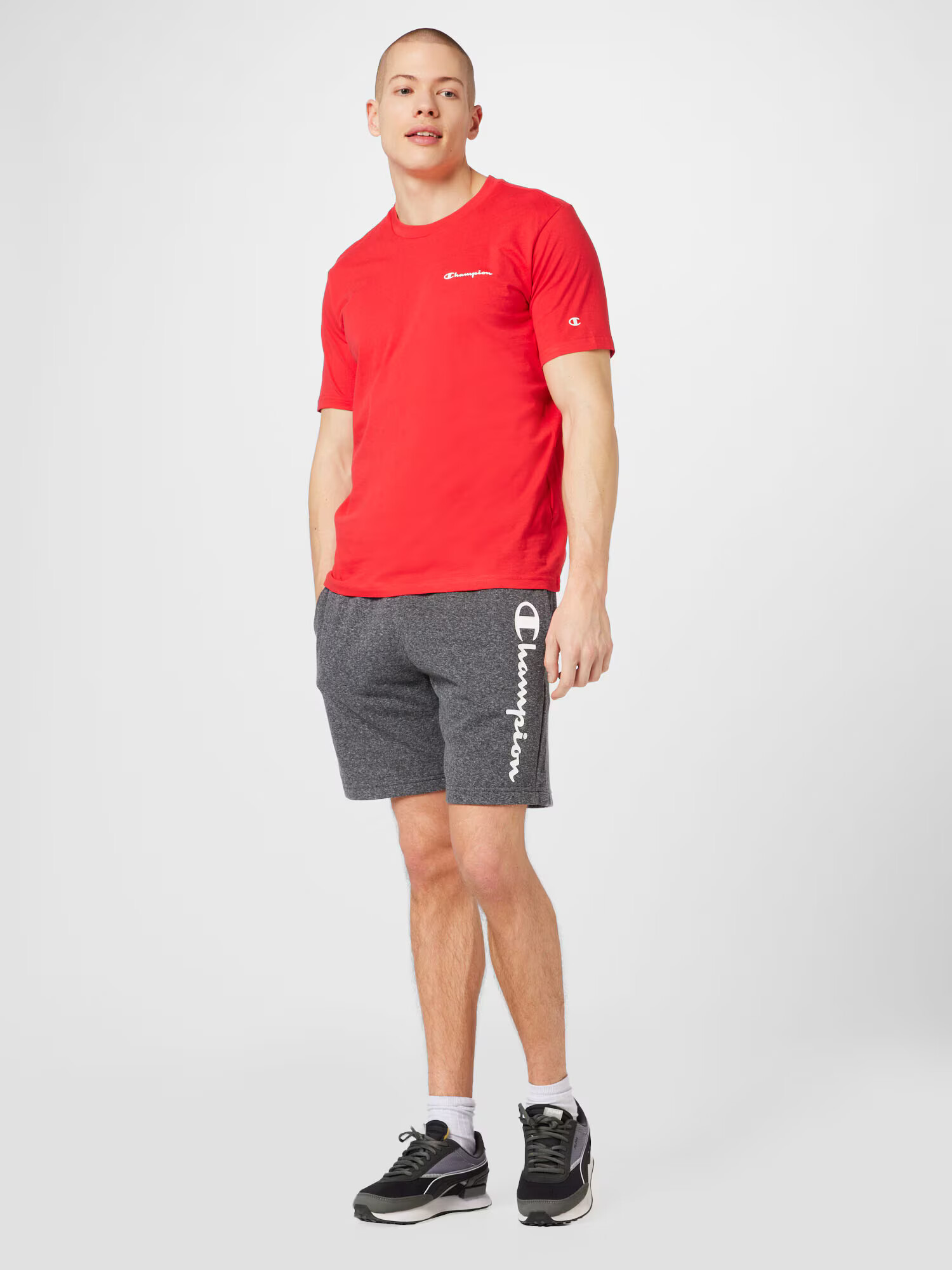 Champion Authentic Athletic Apparel Majica rdeča / bela - Pepit.si