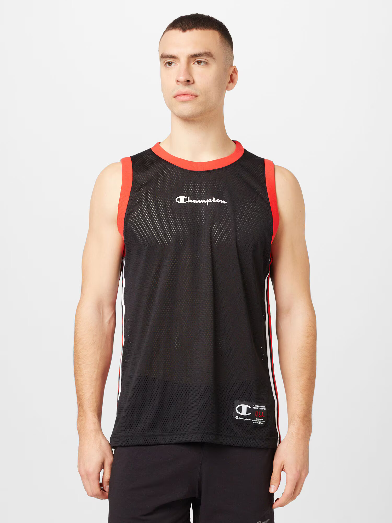 Champion Authentic Athletic Apparel Majica svetlo rdeča / črna / bela - Pepit.si