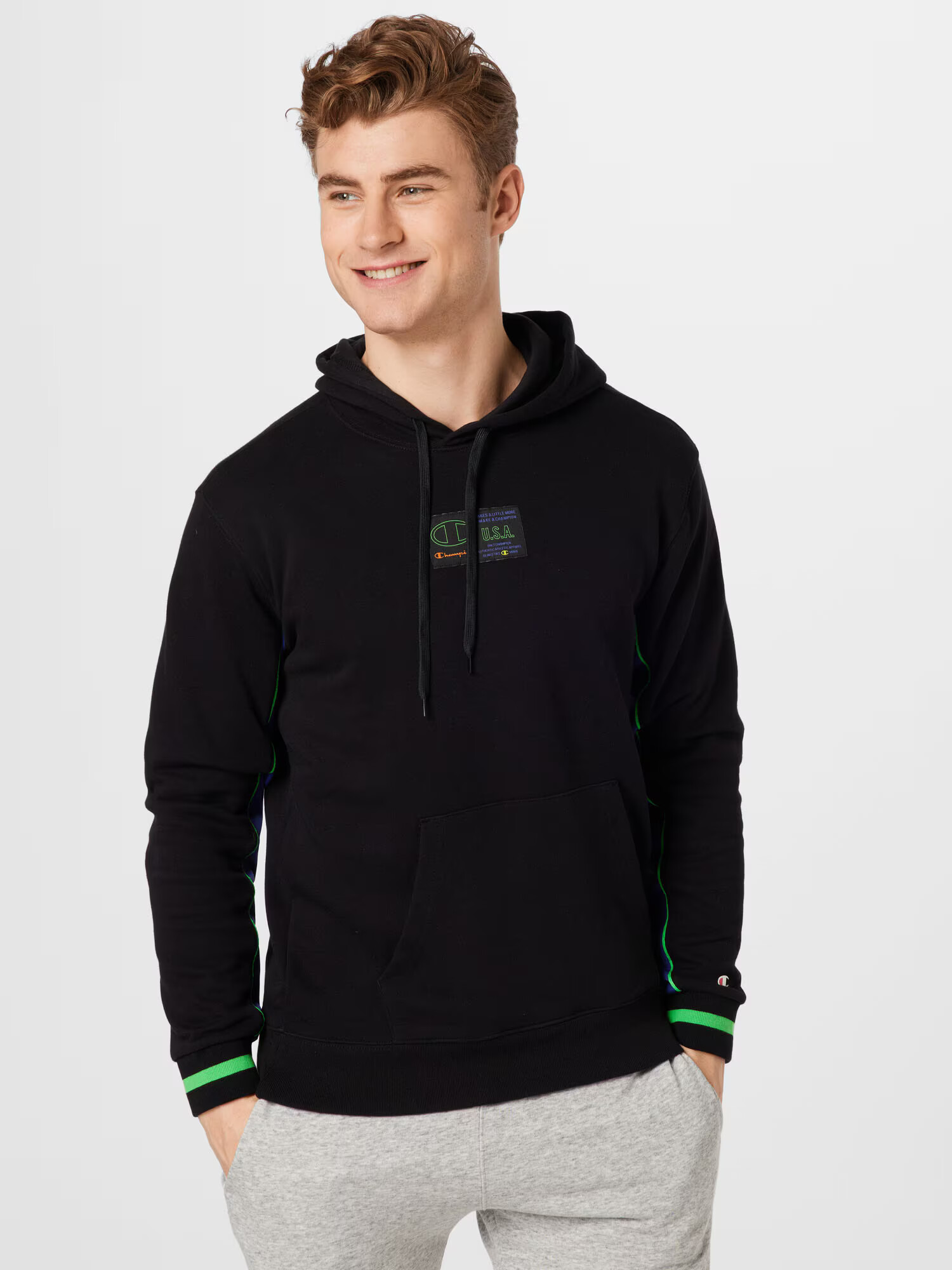 Champion Authentic Athletic Apparel Majica temno modra / limeta / oranžna / črna - Pepit.si