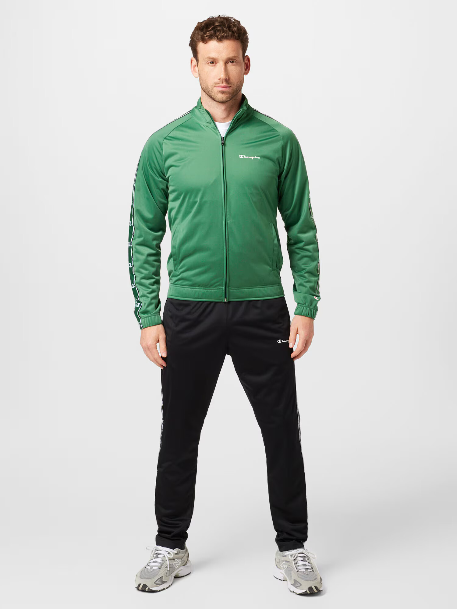 Champion Authentic Athletic Apparel Športna trenirka travnato zelena / rdeča / črna / bela - Pepit.si