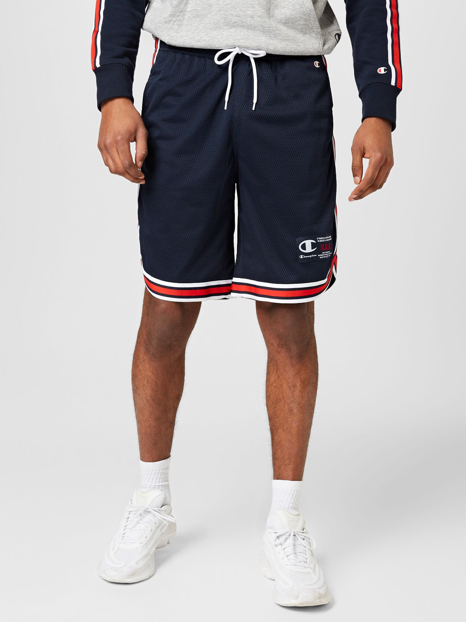 Champion Authentic Athletic Apparel Športne hlače mornarska / rdeča / bela - Pepit.si