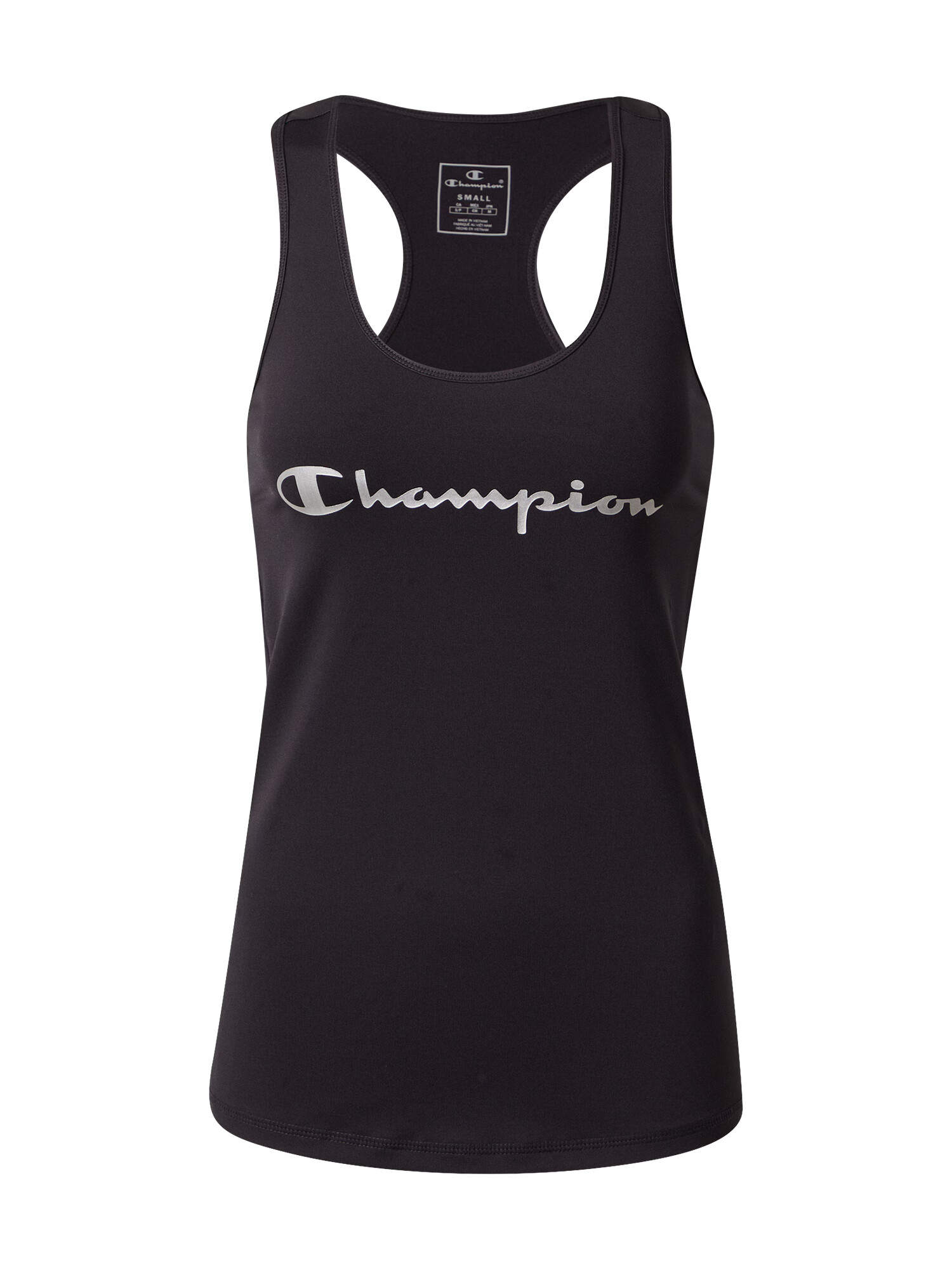 Champion Authentic Athletic Apparel Športni top črna / srebrna - Pepit.si