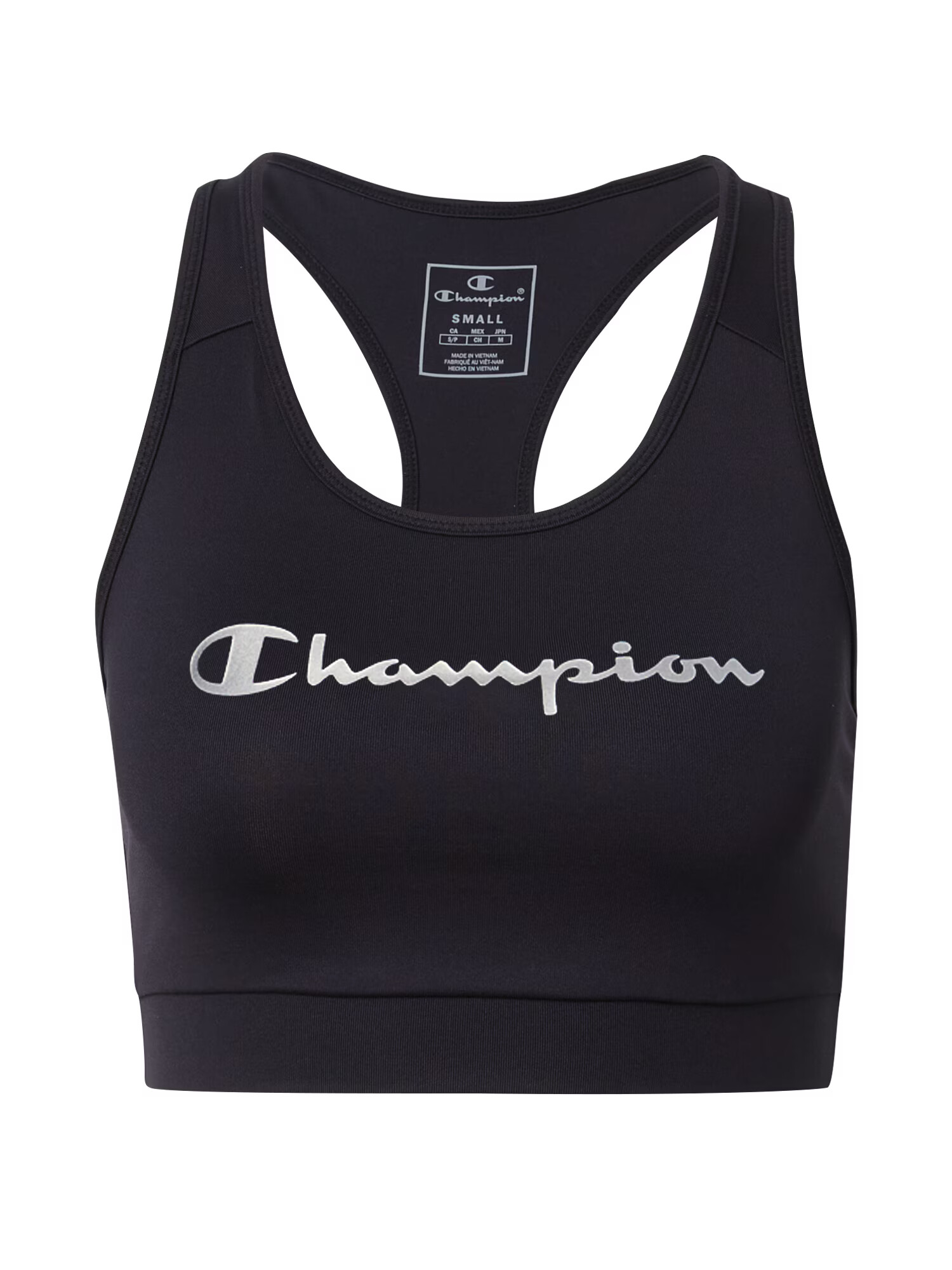 Champion Authentic Athletic Apparel Športni top črna / srebrna - Pepit.si