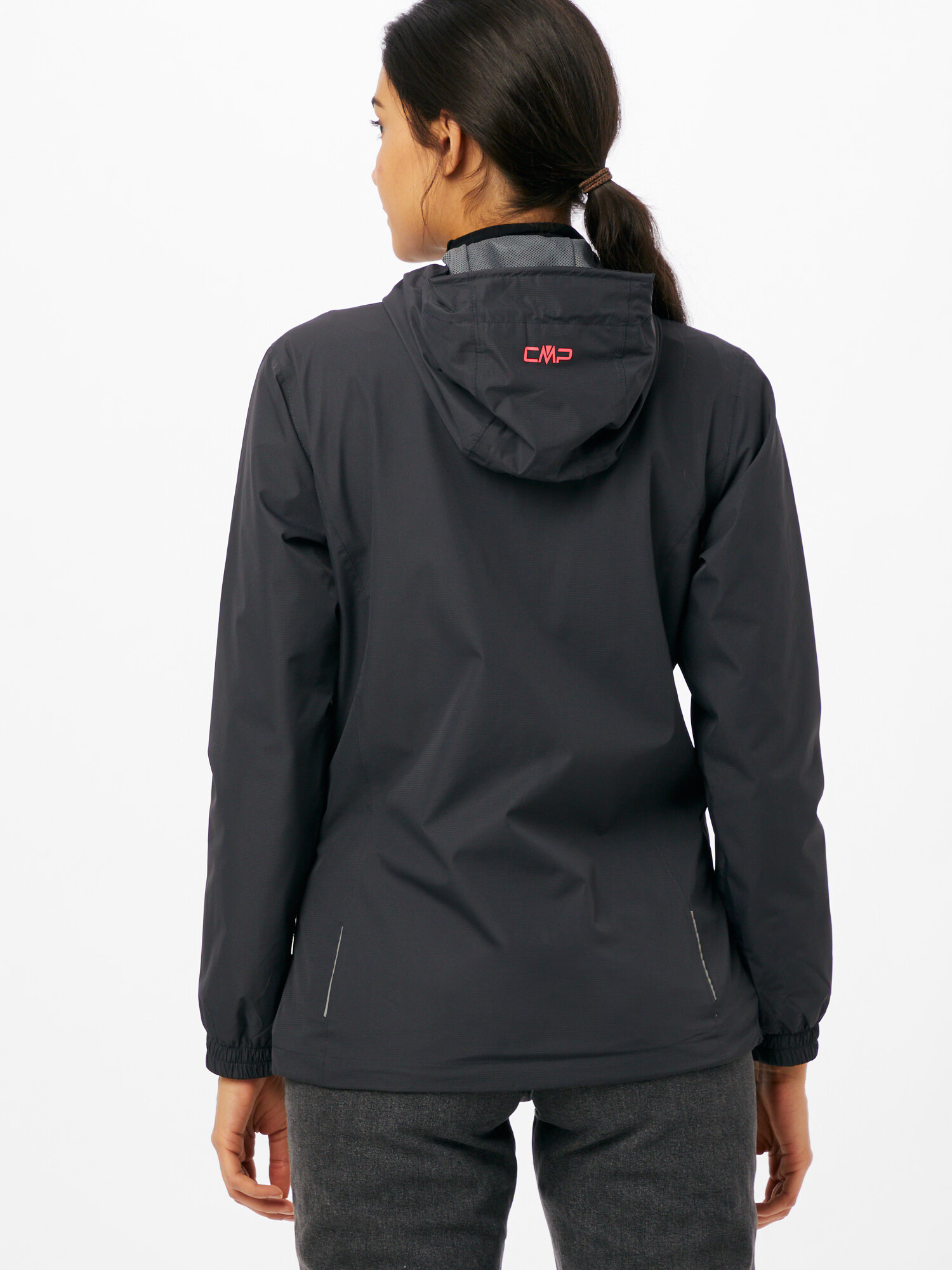 CMP Športna jakna 'WOMAN RAIN FIX HOOD JACKET' antracit / svetlo roza - Pepit.si