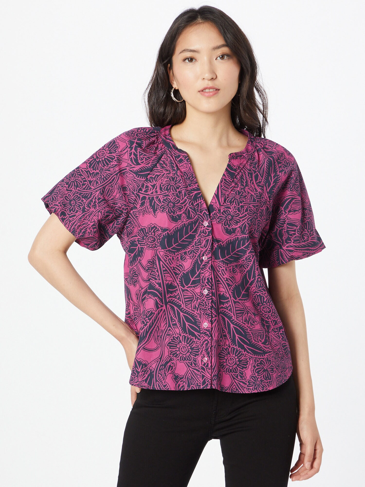 COMMA Bluza temno modra / magenta - Pepit.si