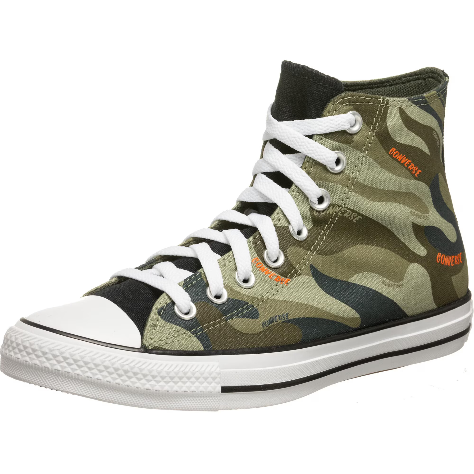 CONVERSE Visoke superge 'Chuck Taylor' temno zelena / oliva / kaki / oranžna - Pepit.si