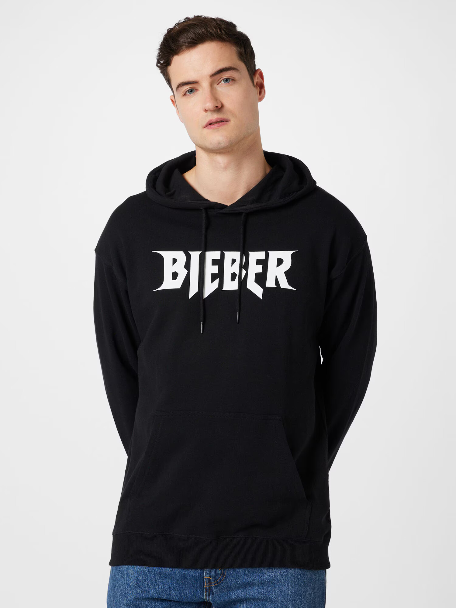 Cotton On Majica 'JUSTIN BIEBER' črna / bela - Pepit.si