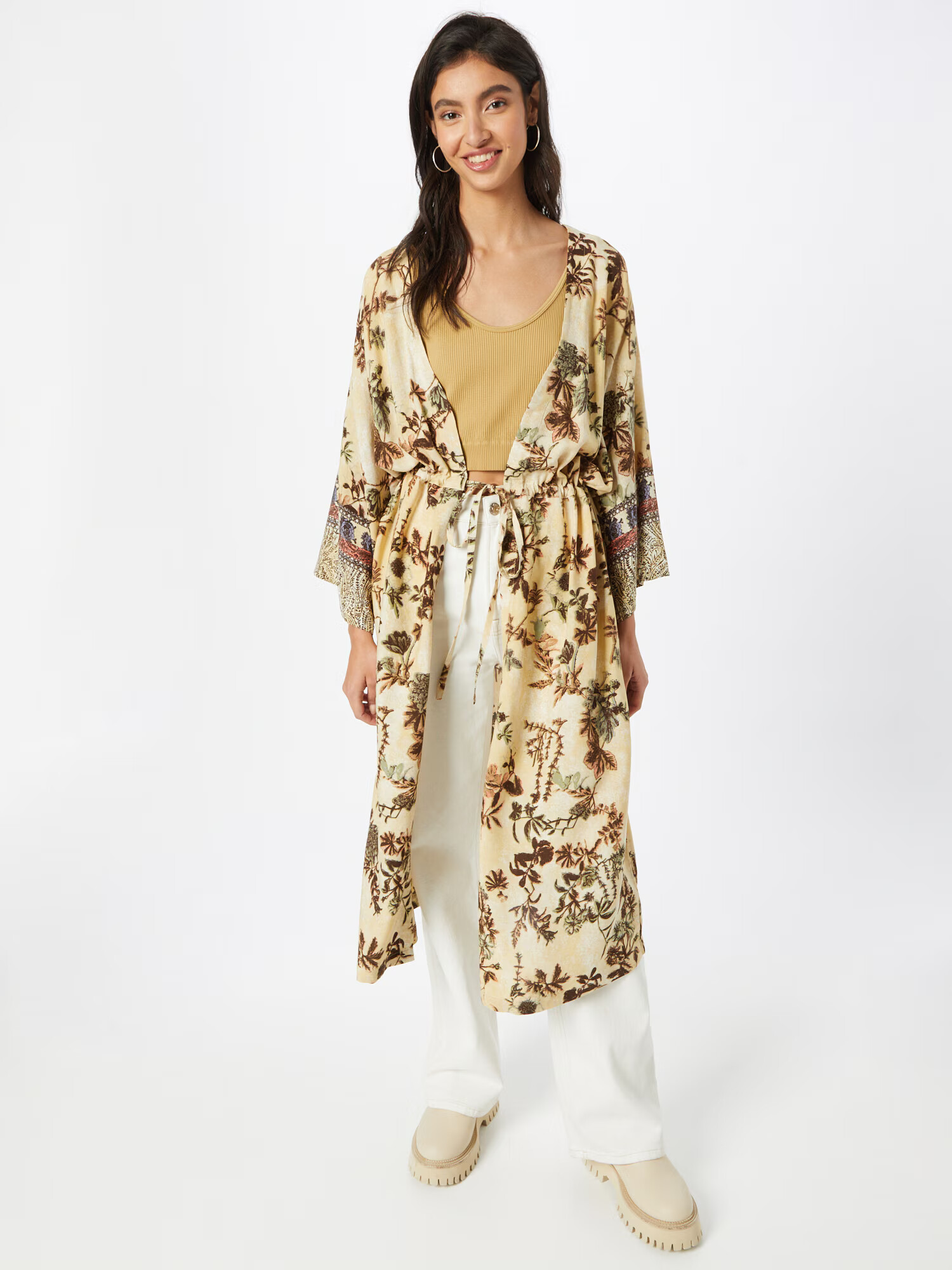 Cream Kimono 'Ceida' rumena / mešane barve - Pepit.si