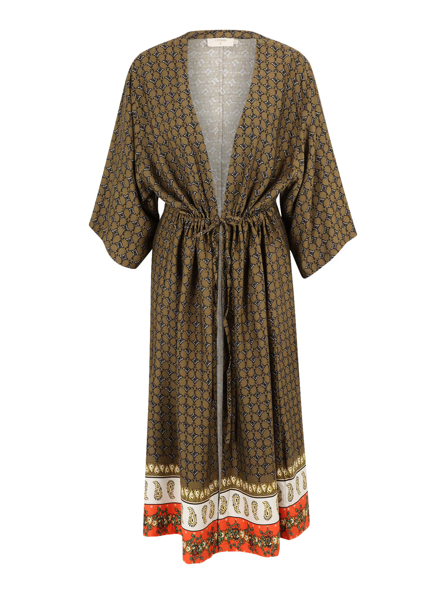 Cream Kimono 'Emmelia' kremna / oliva / črna / bela - Pepit.si