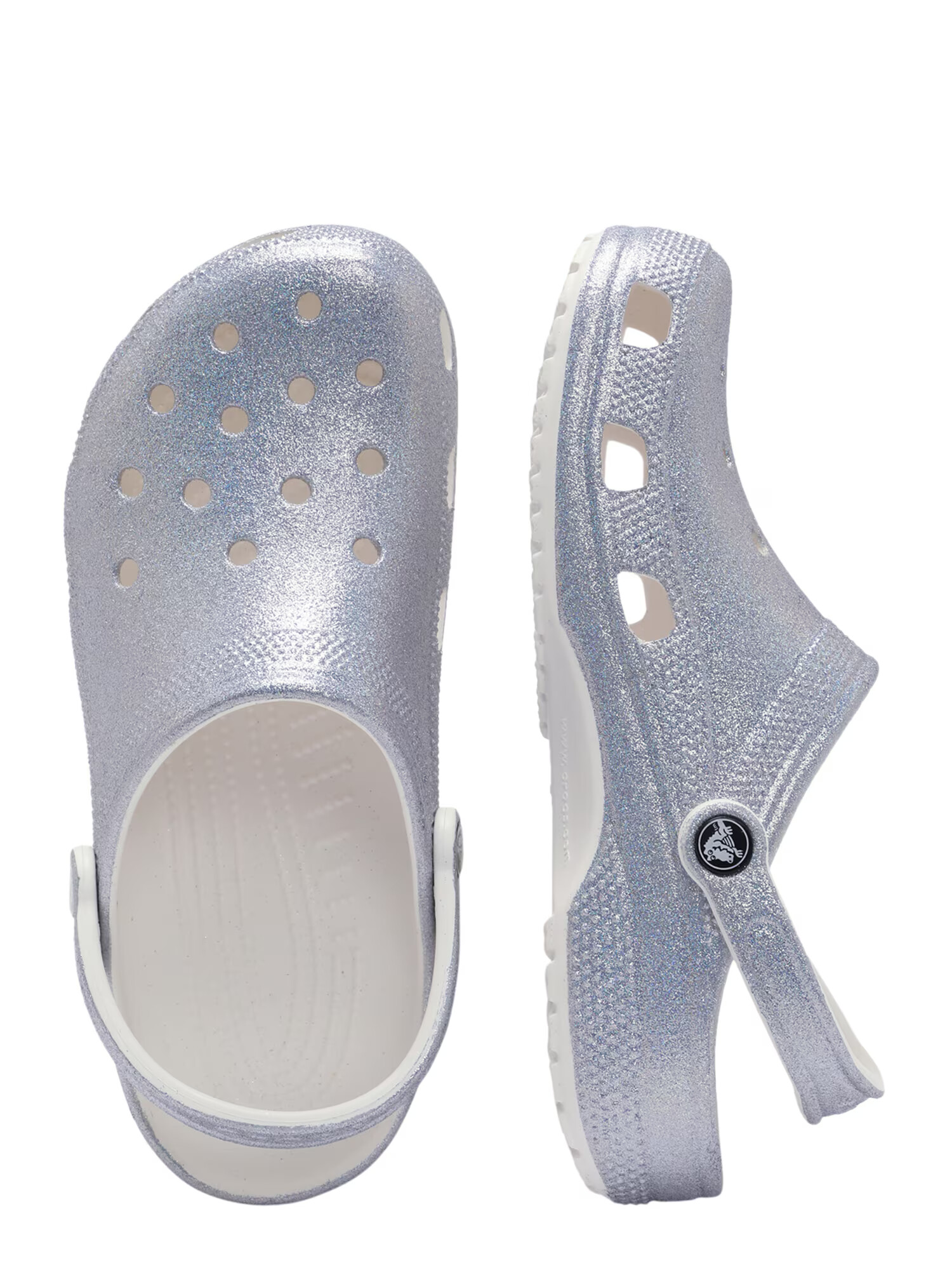 Crocs Cokle 'Classic Glitter Ii' srebrna / bela - Pepit.si