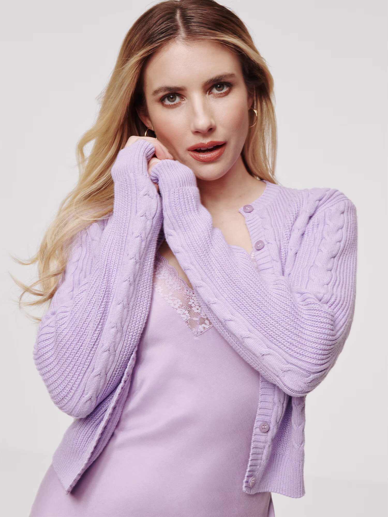 Daahls by Emma Roberts exclusively for ABOUT YOU Pletena jopa 'Karli' lila - Pepit.si