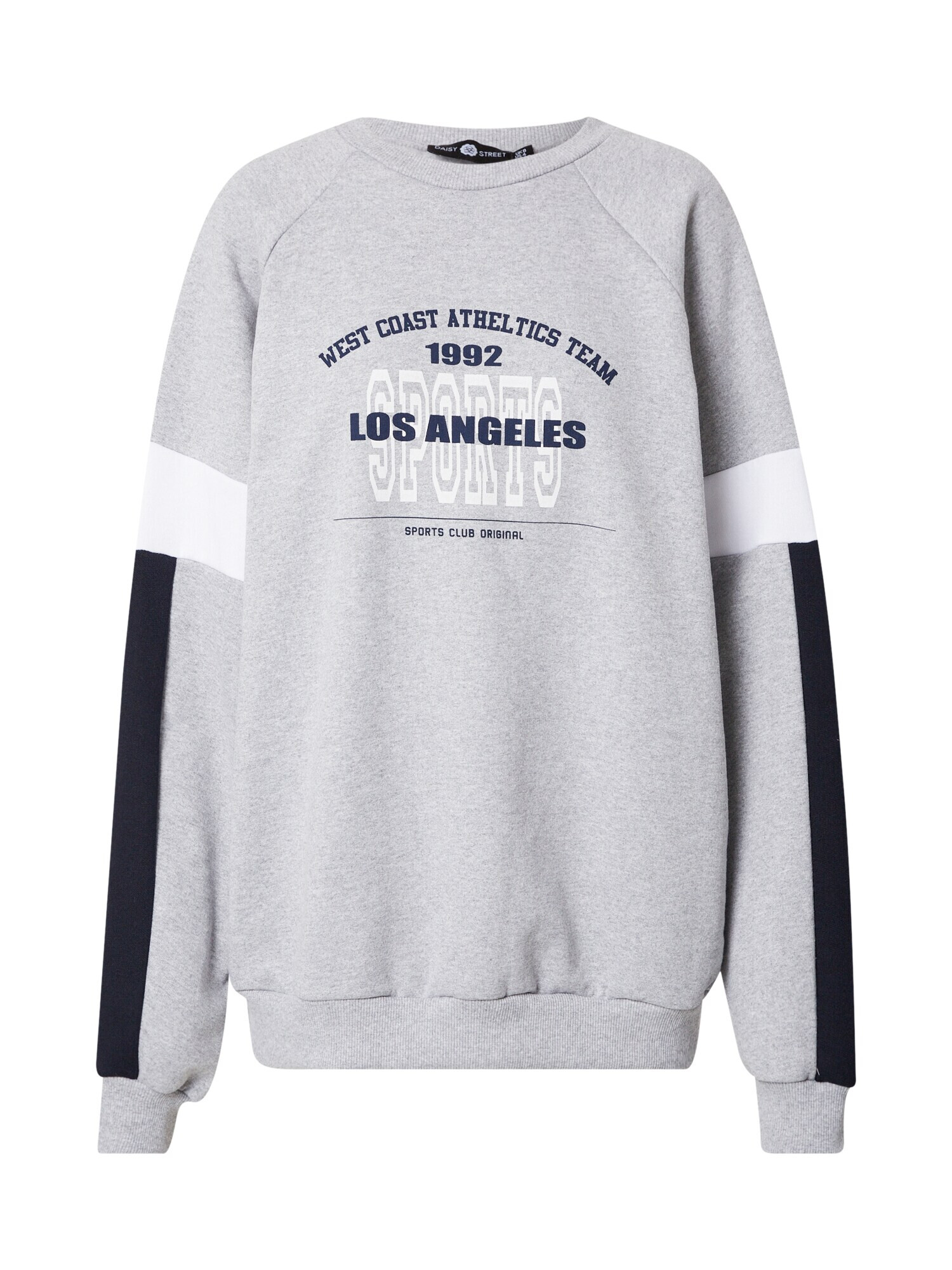 Daisy Street Sweatshirt 'LEAH' pegasto siva / nočno modra / bela - Pepit.si