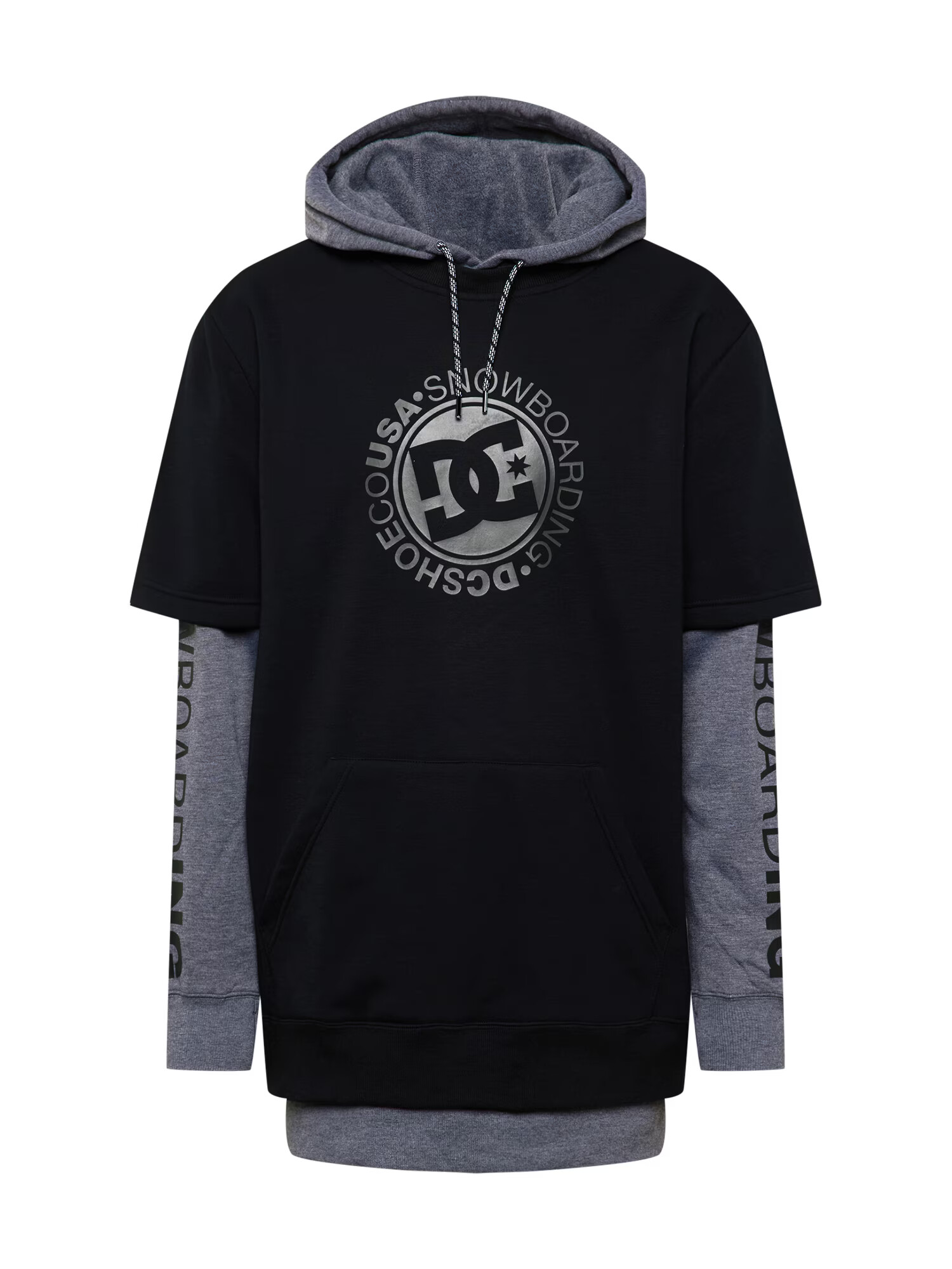 DC Shoes Športna majica 'Dryden' pegasto siva / črna / srebrno-siva - Pepit.si