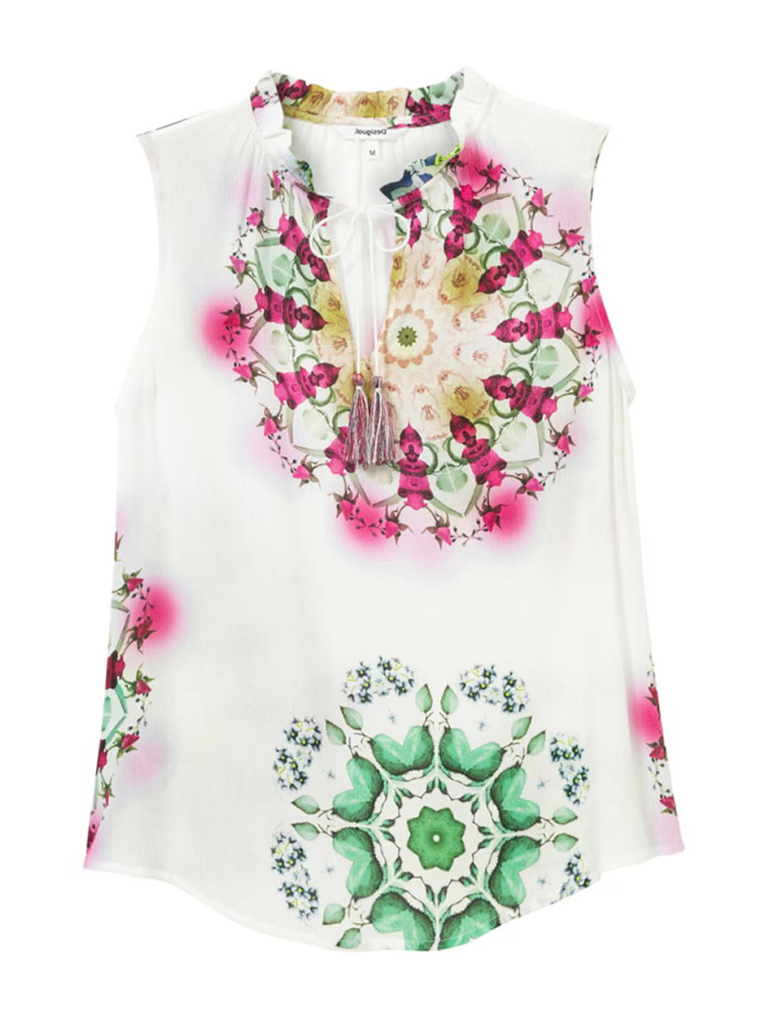 Desigual Bluse 'ROSEN' bela / roza / zelena / limona - Pepit.si