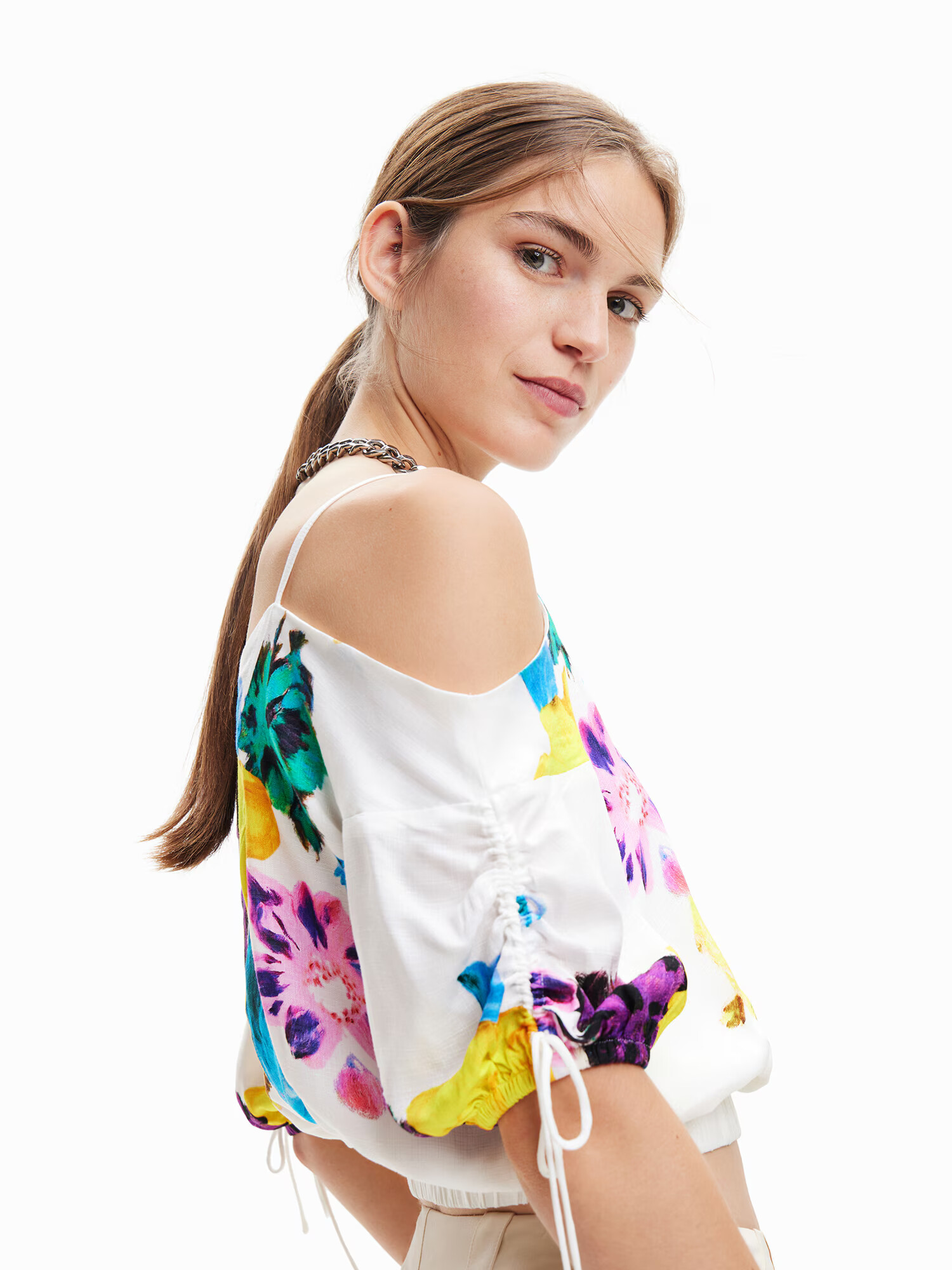 Desigual Bluza 'BERNADETTE-LACROIX' mešane barve / bela - Pepit.si