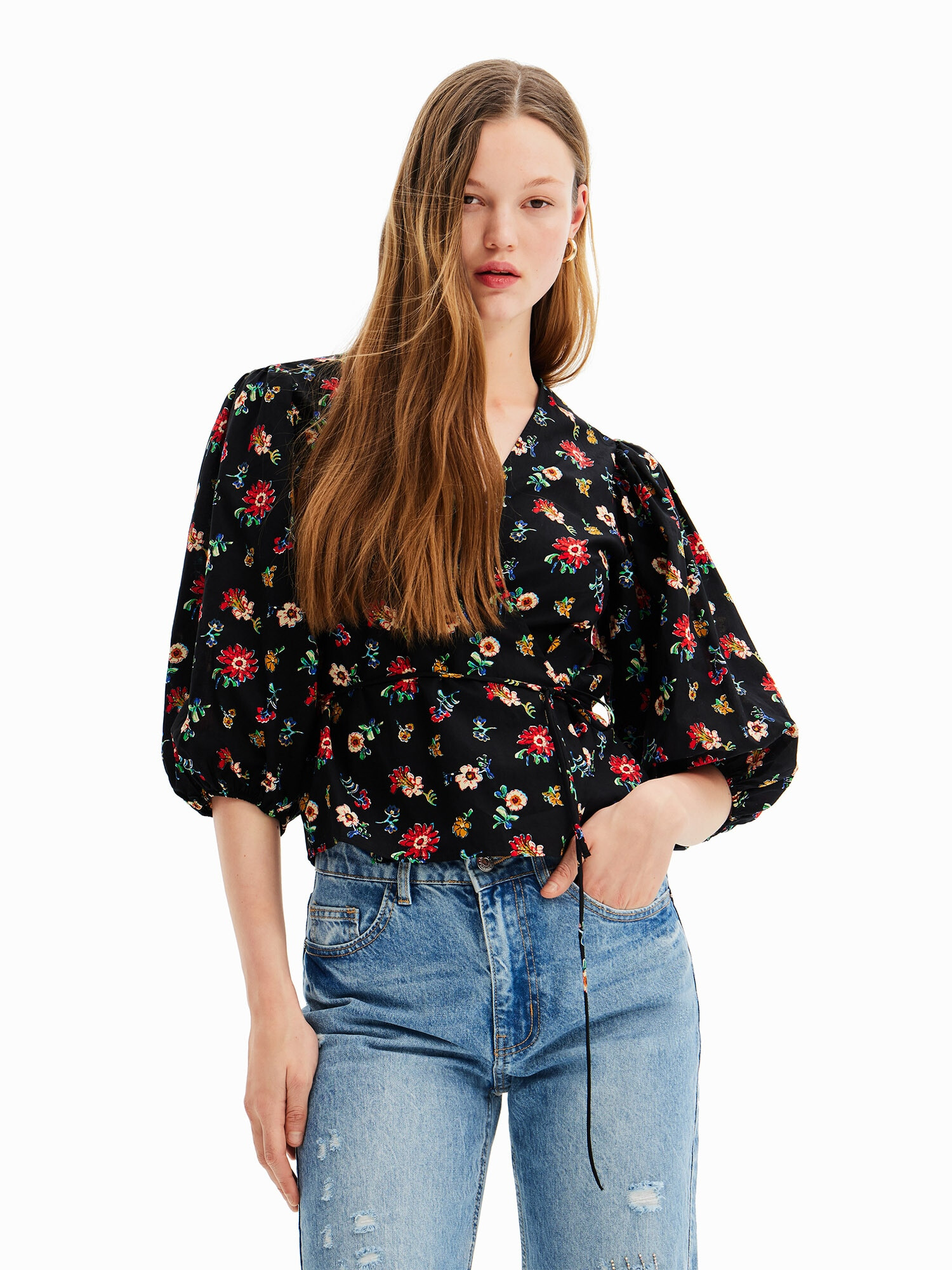 Desigual Bluza 'EMMA' rumena / zelena / rdeča / črna - Pepit.si