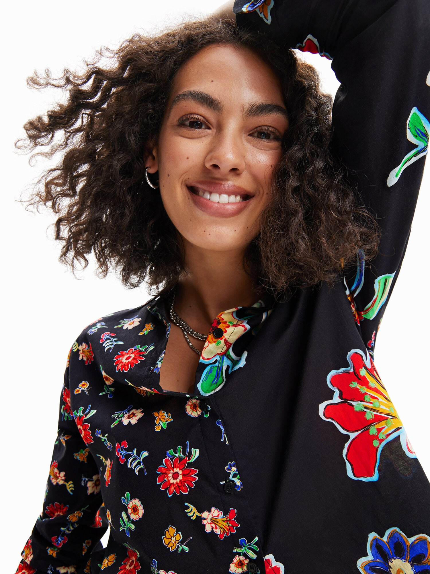 Desigual Bluza 'SINGAPUR' modra / oranžna / rdeča / črna - Pepit.si