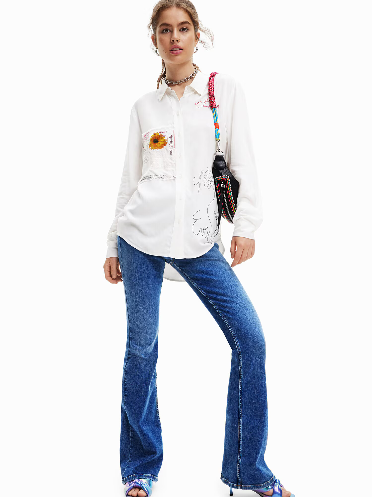 Desigual Bluza 'SWEET HAMBURGO' rdeča / črna / bela - Pepit.si