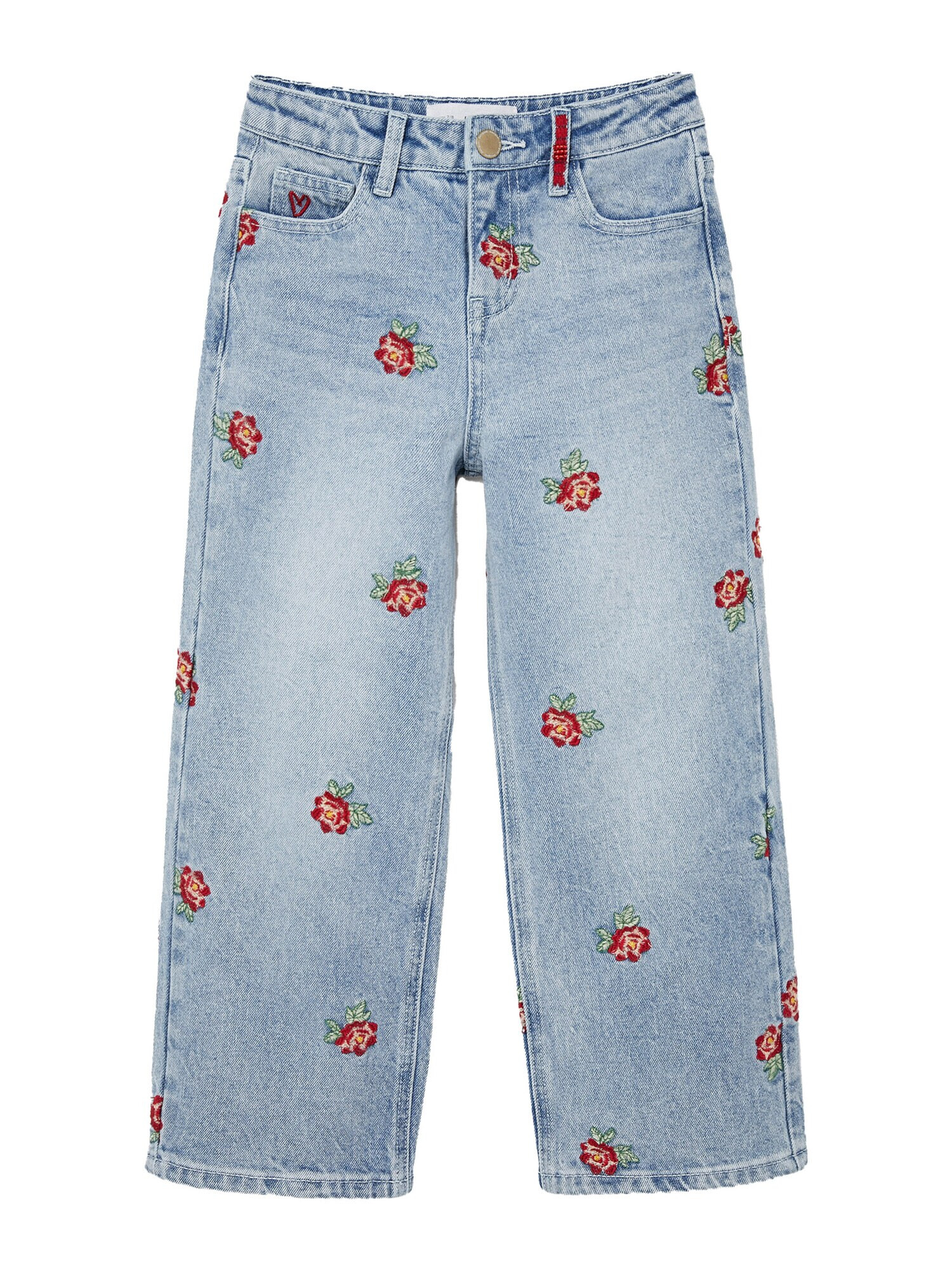 Desigual Kavbojke 'Saxo' moder denim / rdeča / zelena - Pepit.si