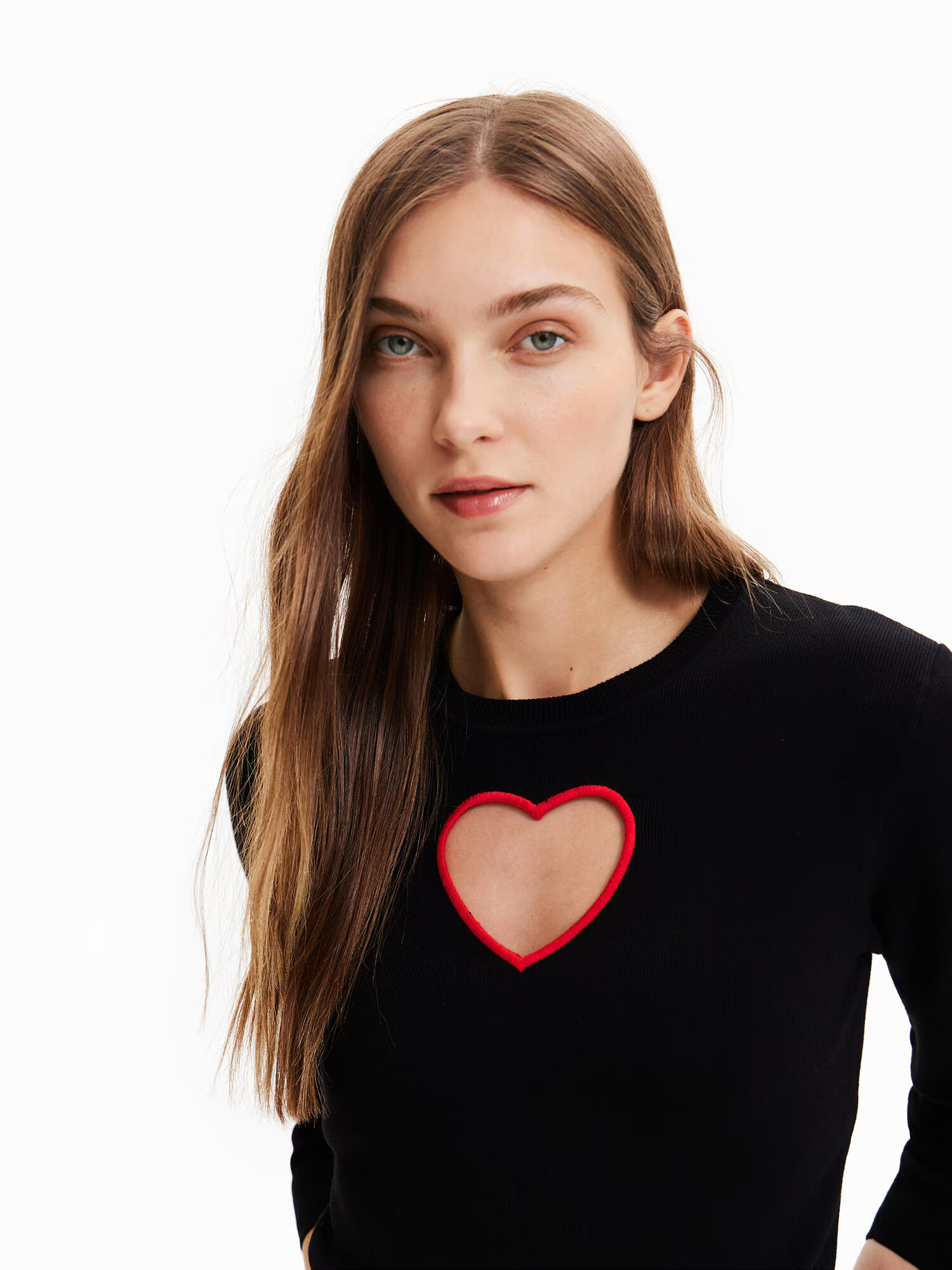 Desigual Pulover 'CUORE' rdeča / črna - Pepit.si